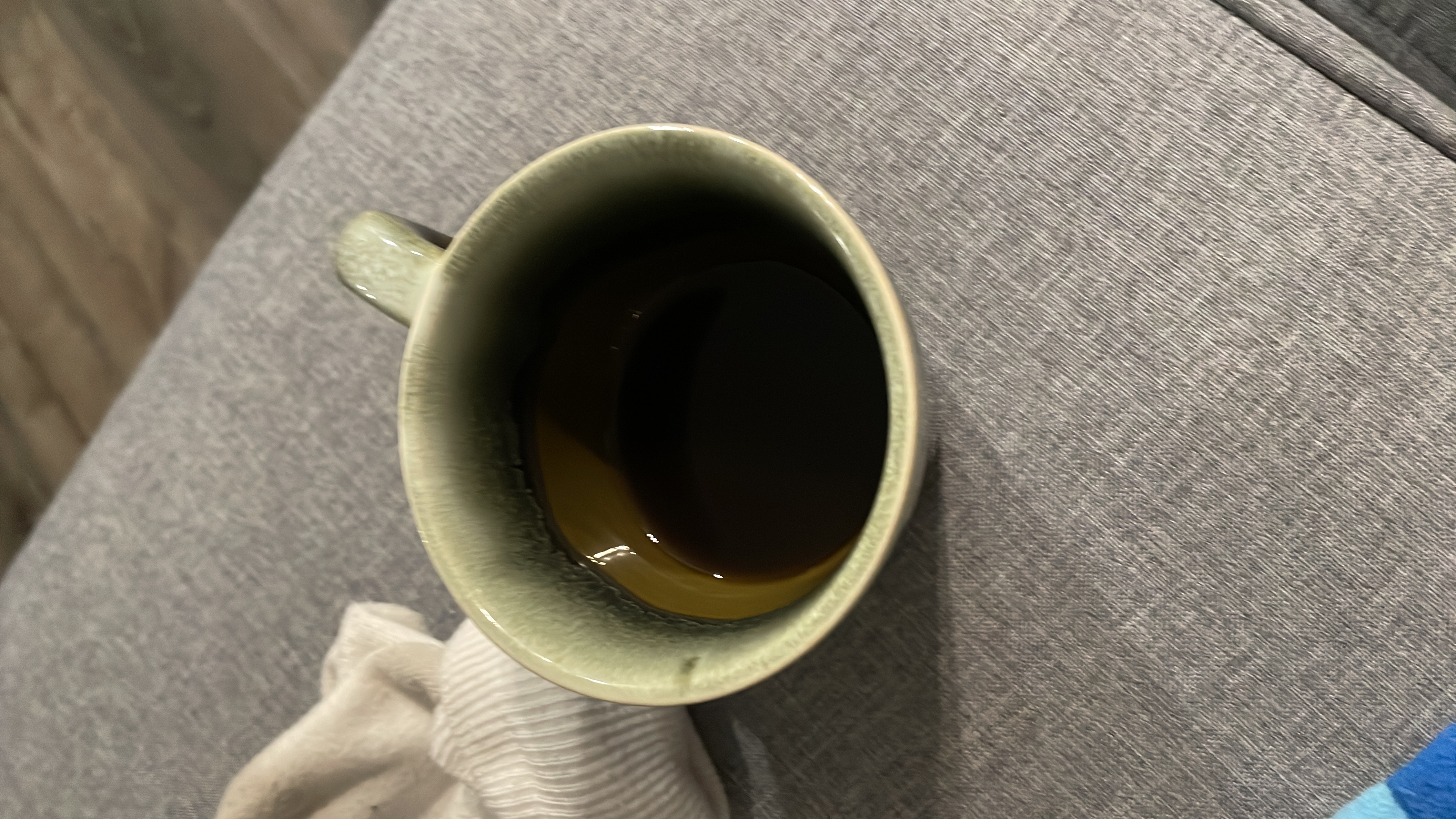 A cup of black coffee, low in calories and free of fats, carbs, and protein.