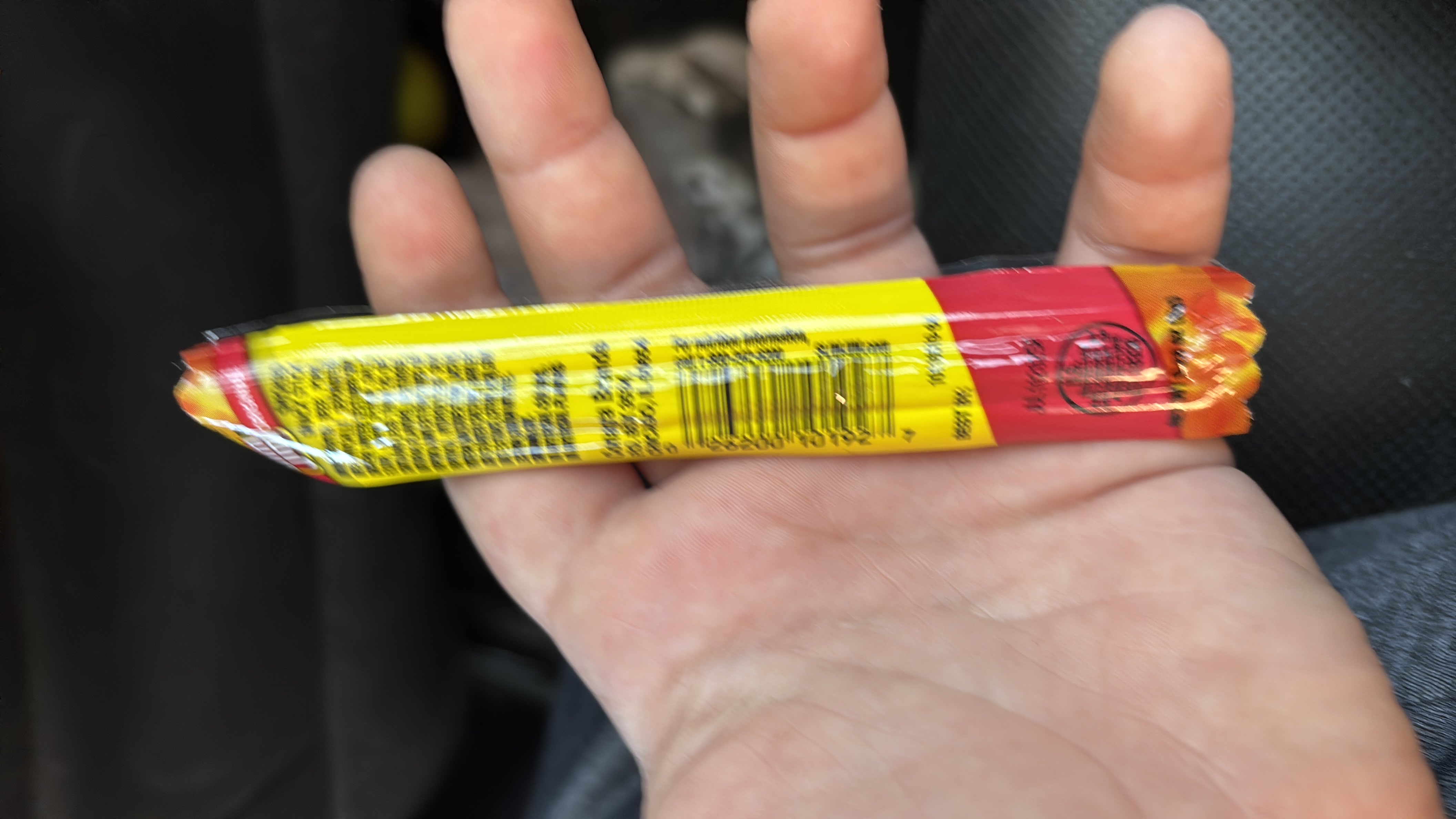 This is a small chocolate bar with a moderate calorie count, containing sugar, cocoa, and milk solids as primary ingredients.