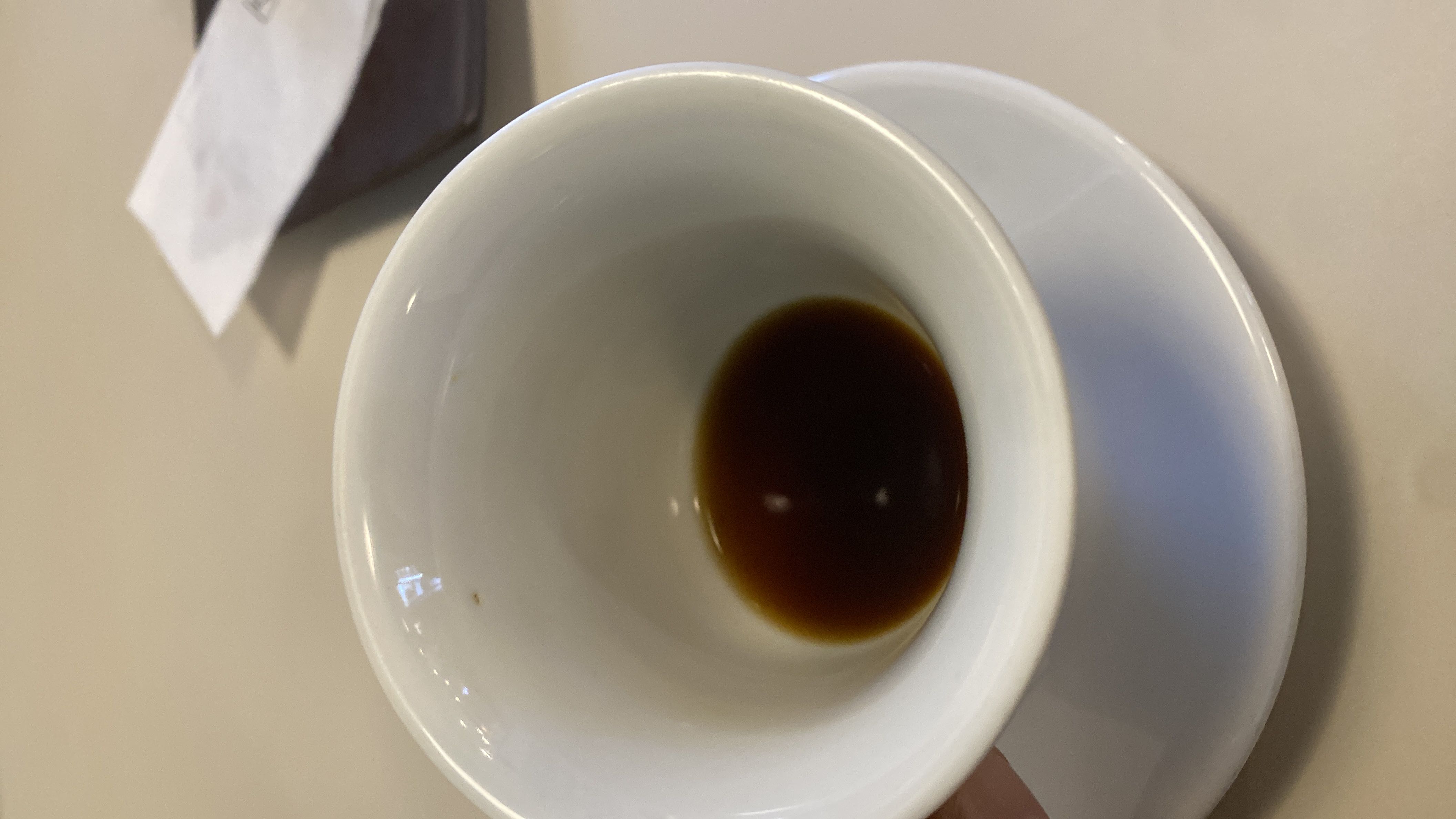 A small serving of black coffee with very few calories.