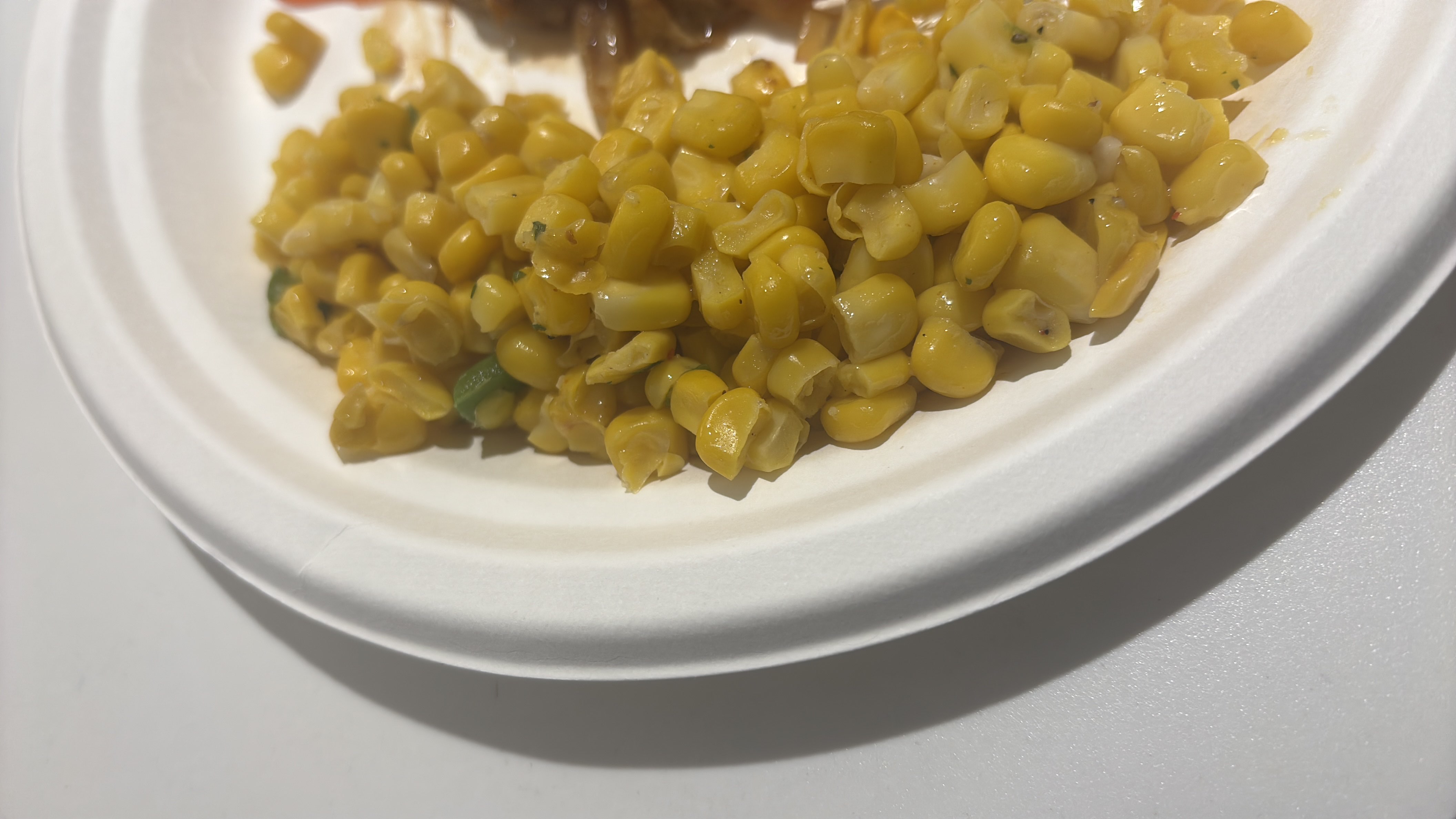 A simple serving of seasoned corn with moderate carbs and minimal fats.