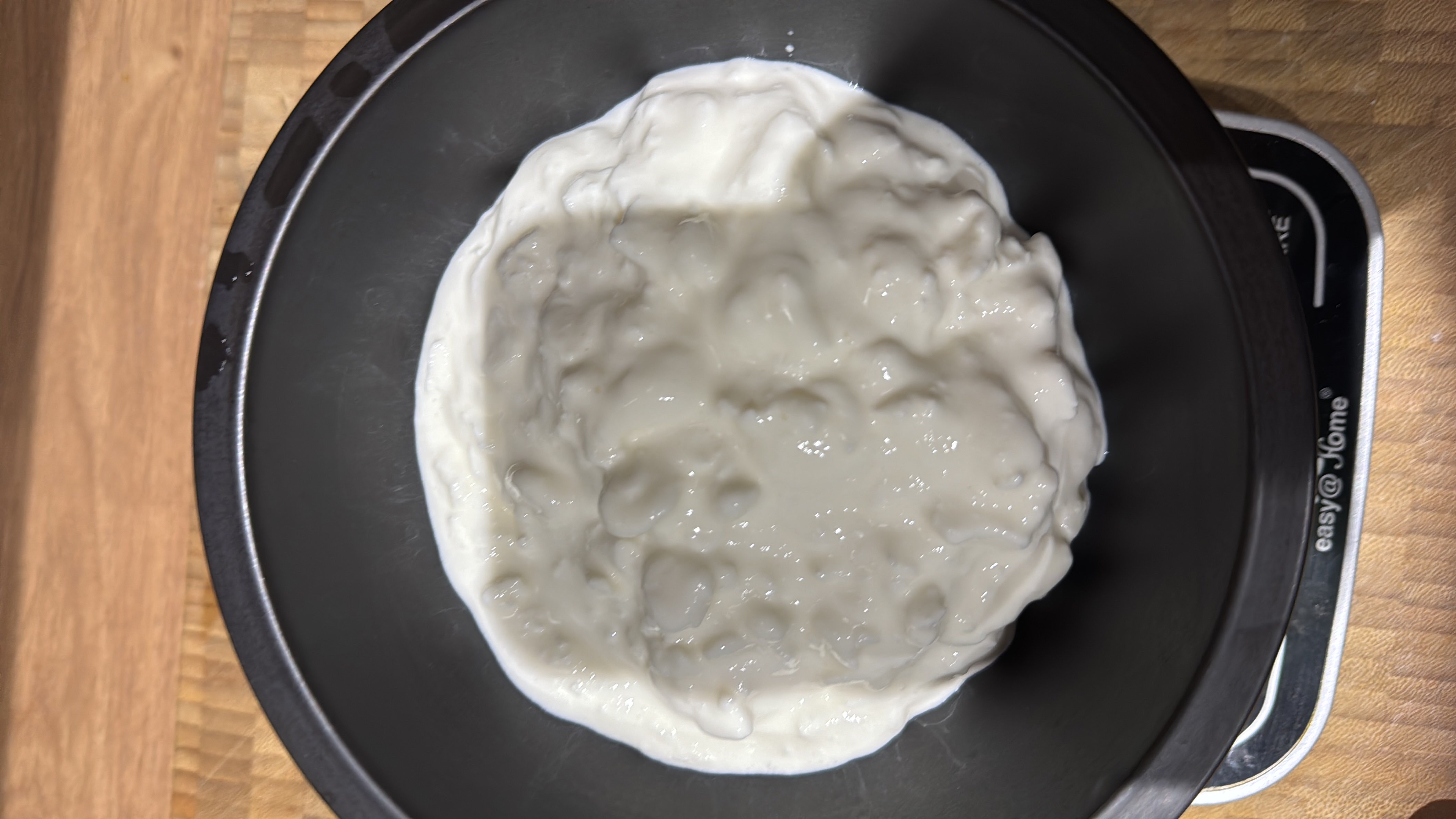 A bowl of plain yogurt, a nutritious food rich in protein and moderate in calories.