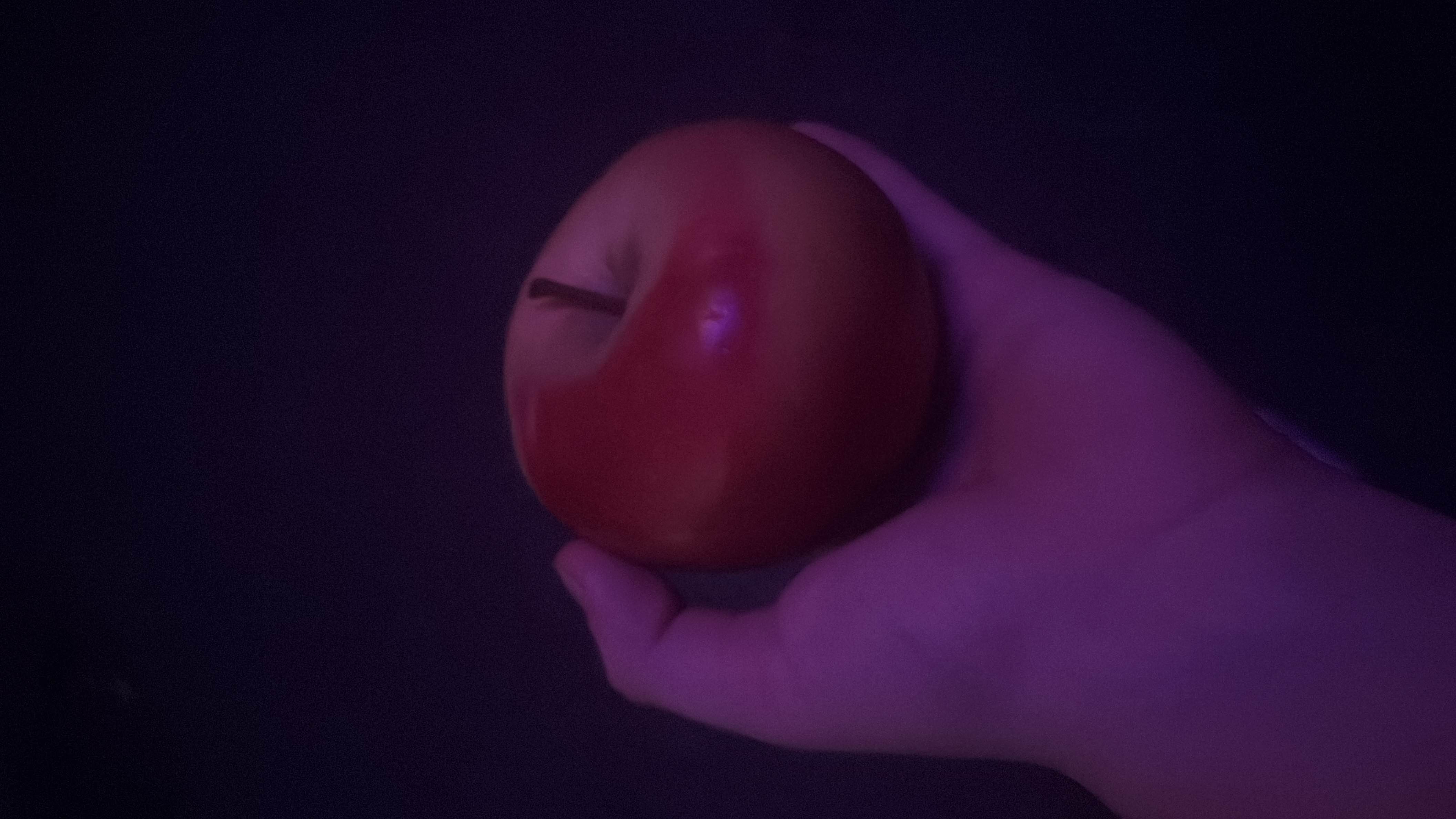 The image shows a red apple, which is a nutritious fruit low in calories and fats, and high in carbohydrates.