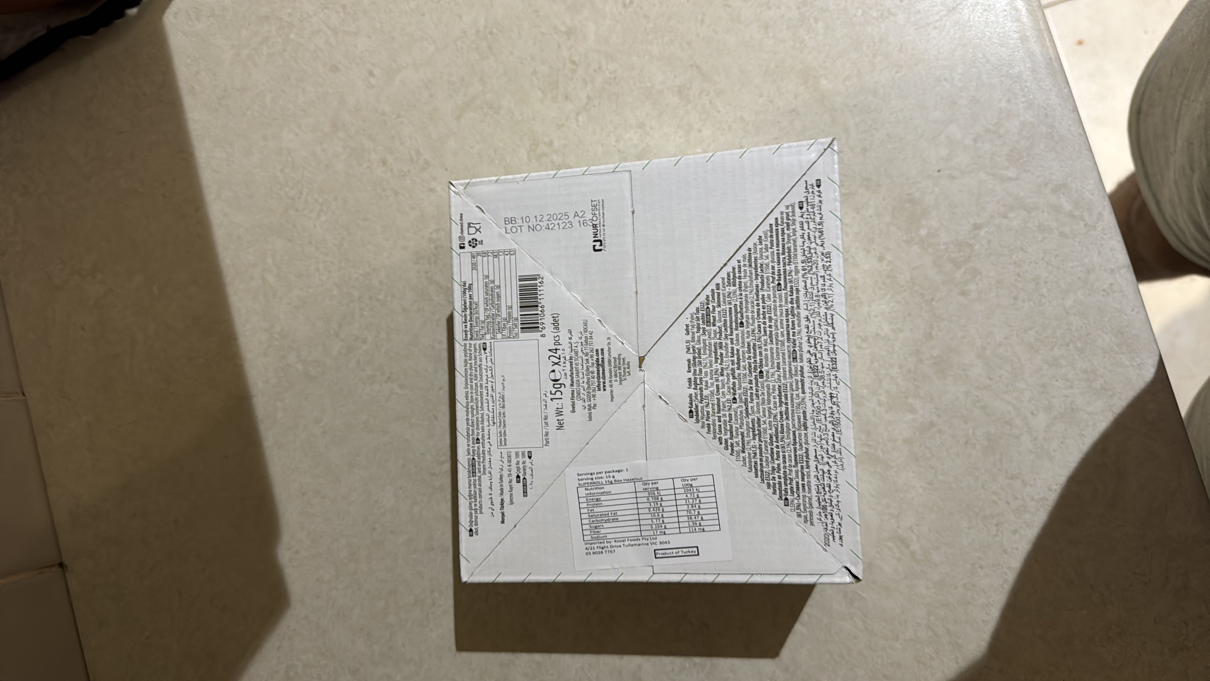 The image contains a packaged food item with nutritional information and ingredients listed, but the details are not clearly readable.