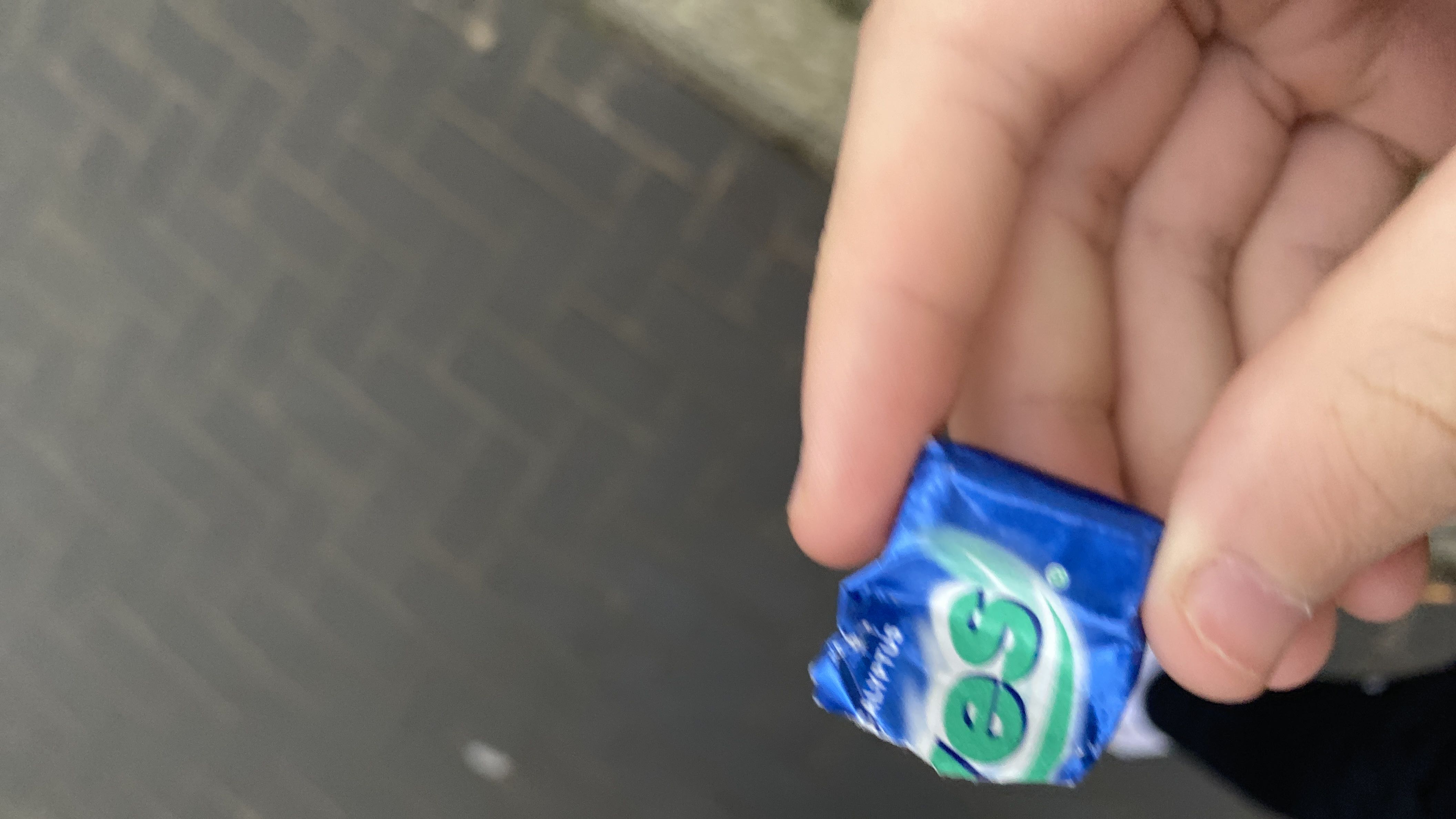 This is a small mint candy with low calories, primarily composed of sugar and no significant protein or fat content.