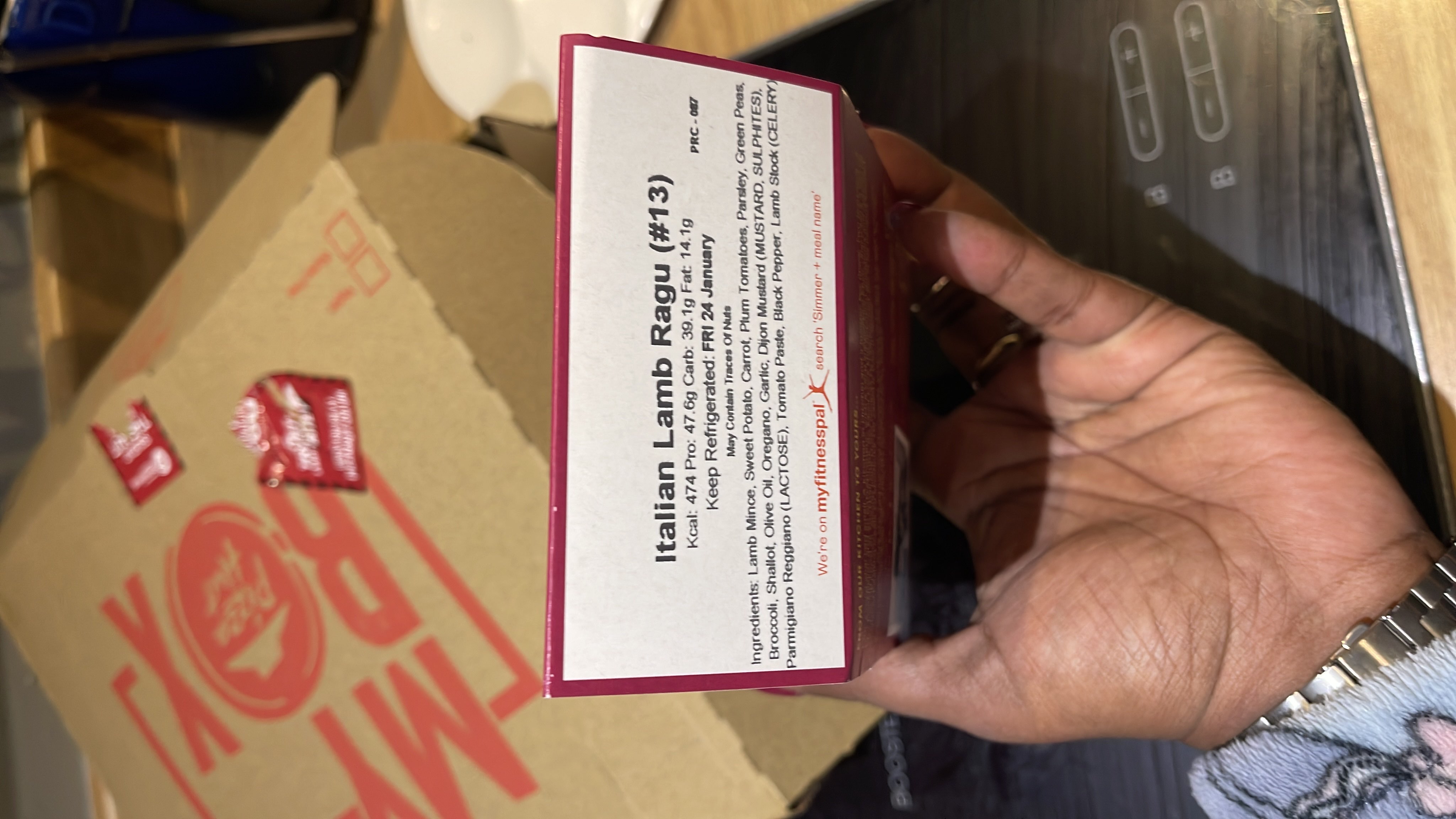 Italian Lamb Ragu with a balanced nutritional profile, featuring lamb mince, sweet potato, and other vegetables.