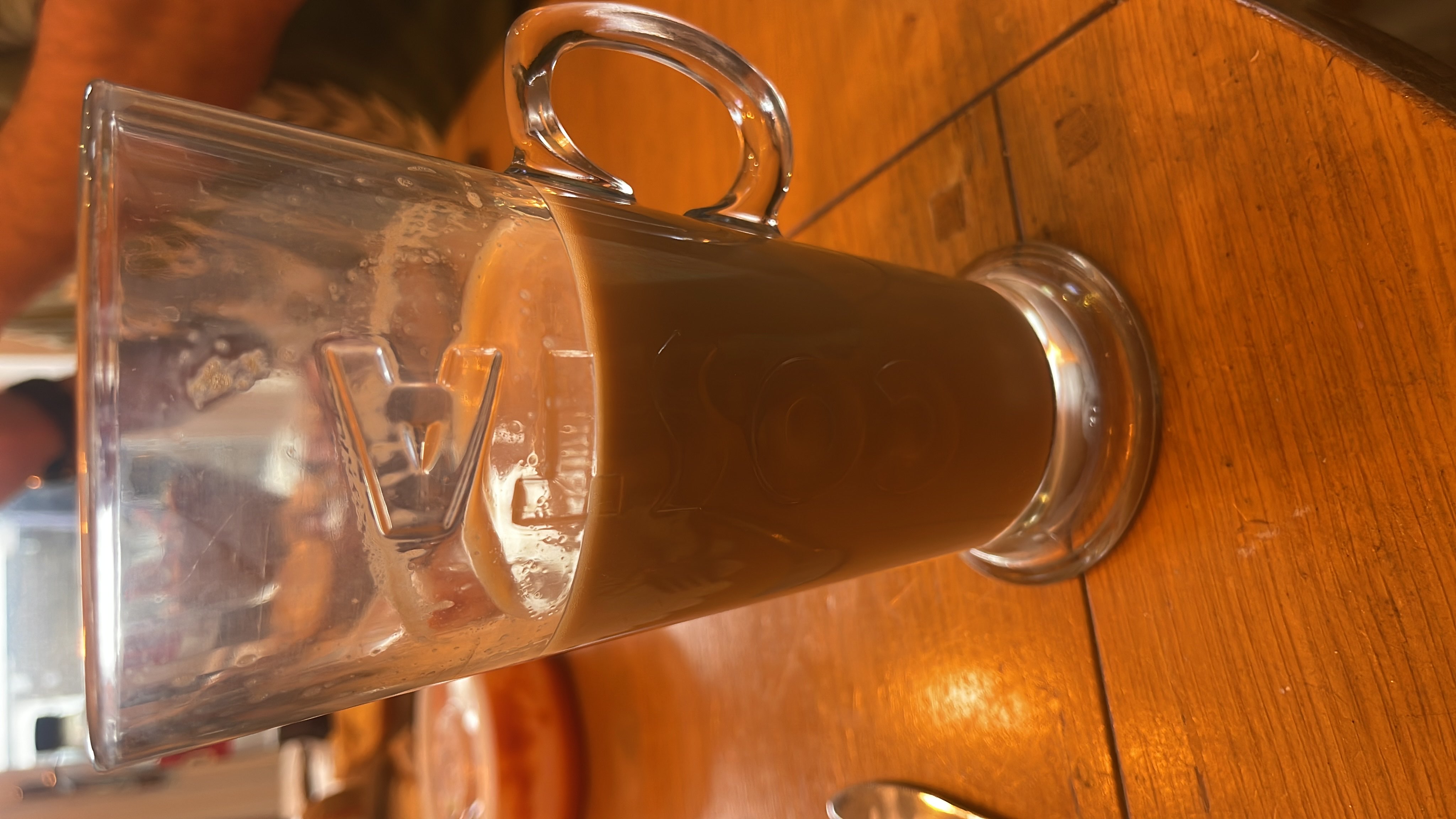 A double serving skimmed latte providing 180 calories, 16g protein, 24g carbohydrates, and 0g fats.