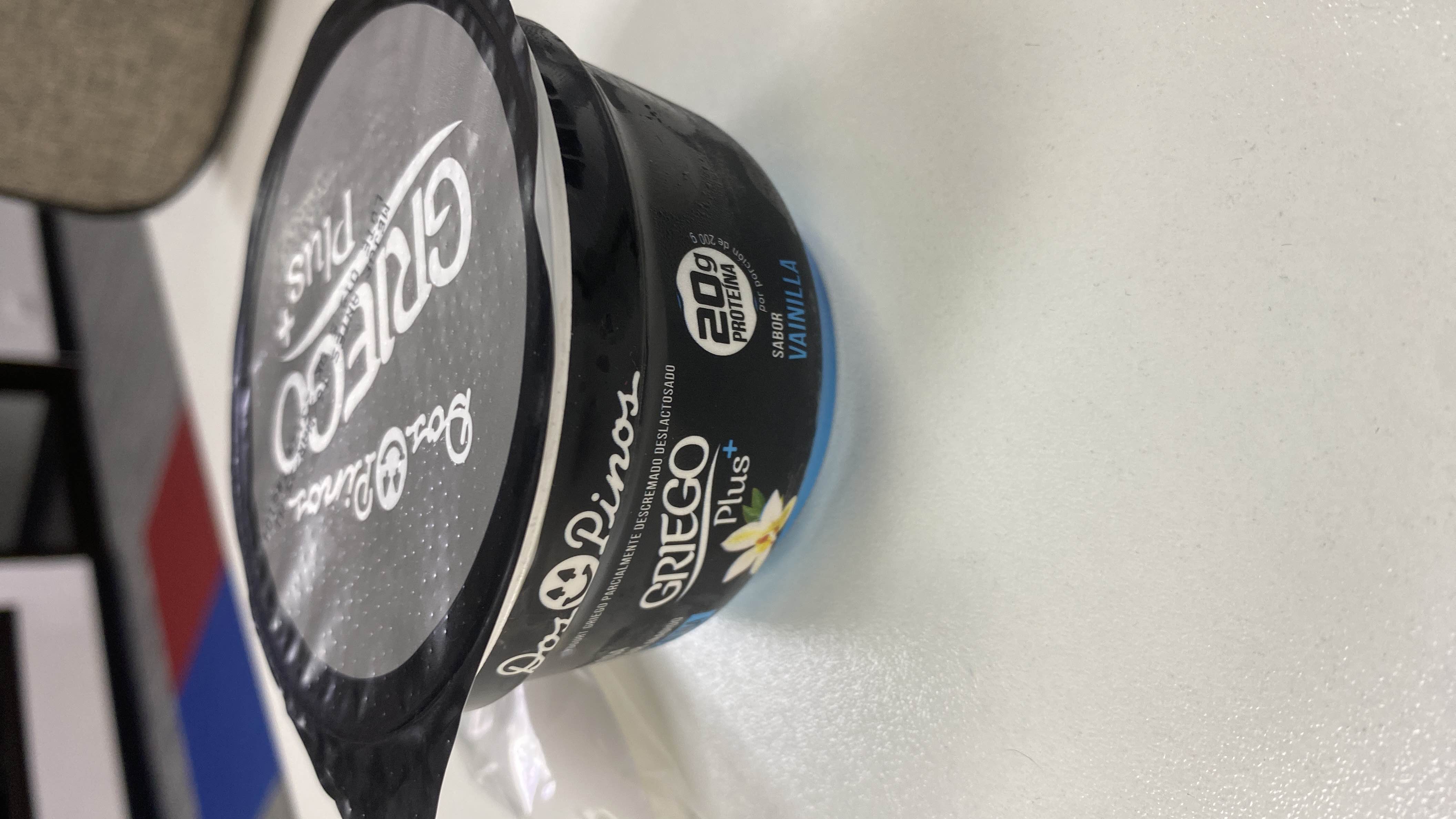 This is a vanilla-flavored Greek yogurt with 20g of protein per serving, designed for a high-protein diet.