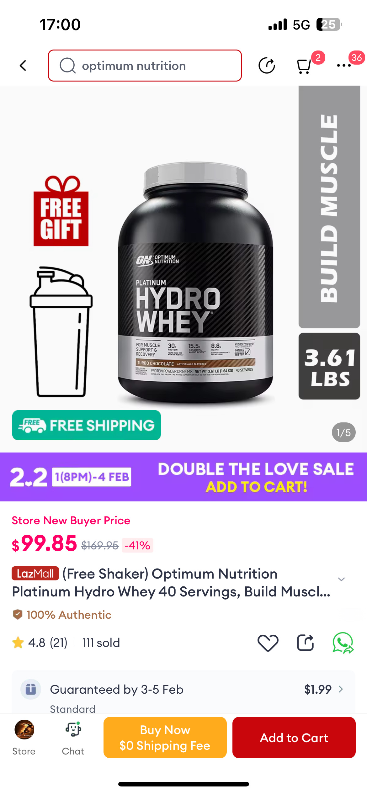Optimum Nutrition Platinum Hydro Whey is a high-protein supplement with 30g of protein, 2g of carbs, and 1g of fat per serving, designed for muscle support and recovery.