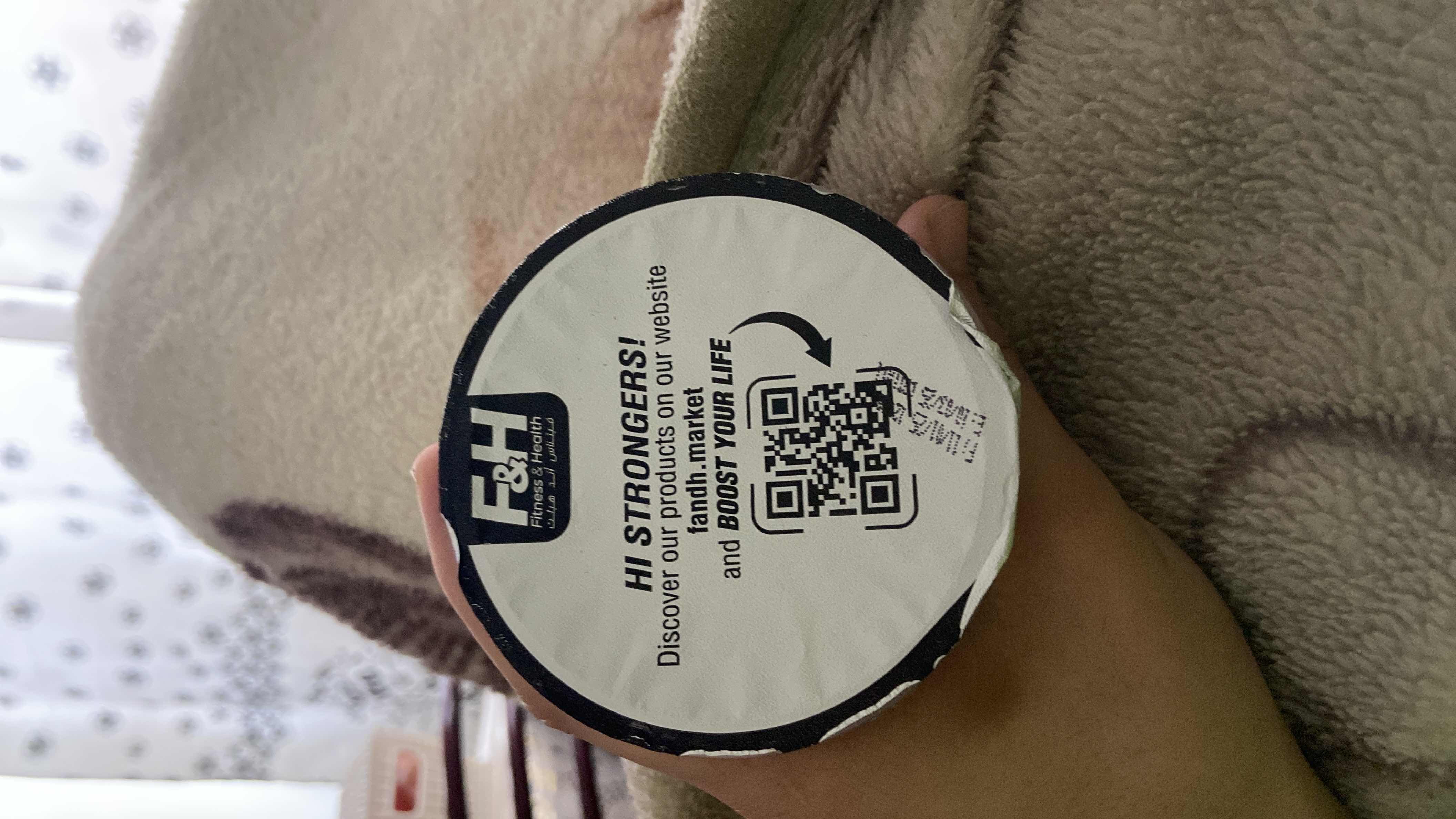 The image shows a product lid from F&H Fitness & Health, promoting their website fandh.market. No specific nutritional information is visible.