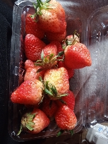 Fresh strawberries, a low-calorie fruit rich in vitamins and antioxidants.