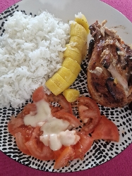 Poulet grillé avec riz