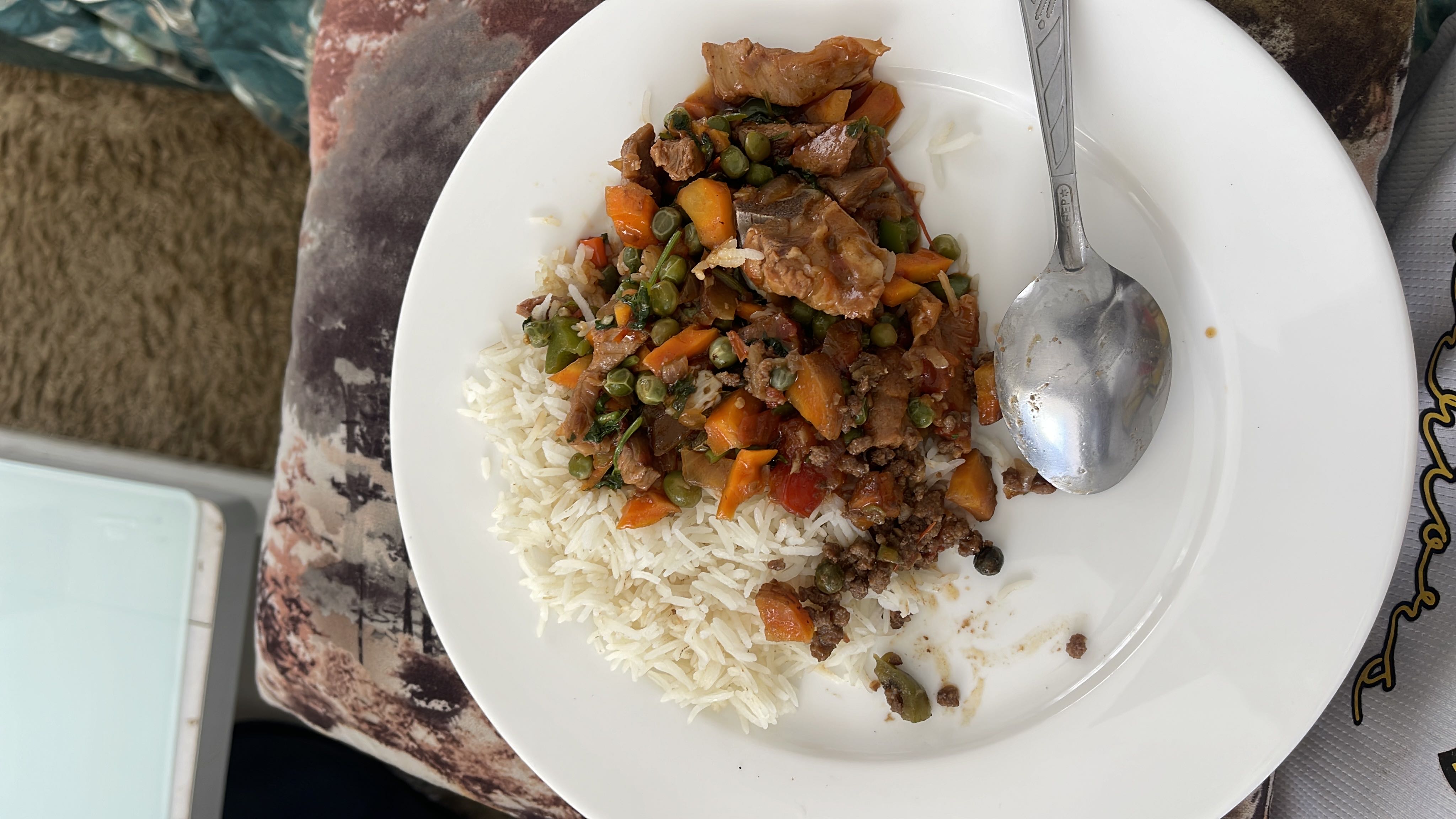 Rice with beef stew