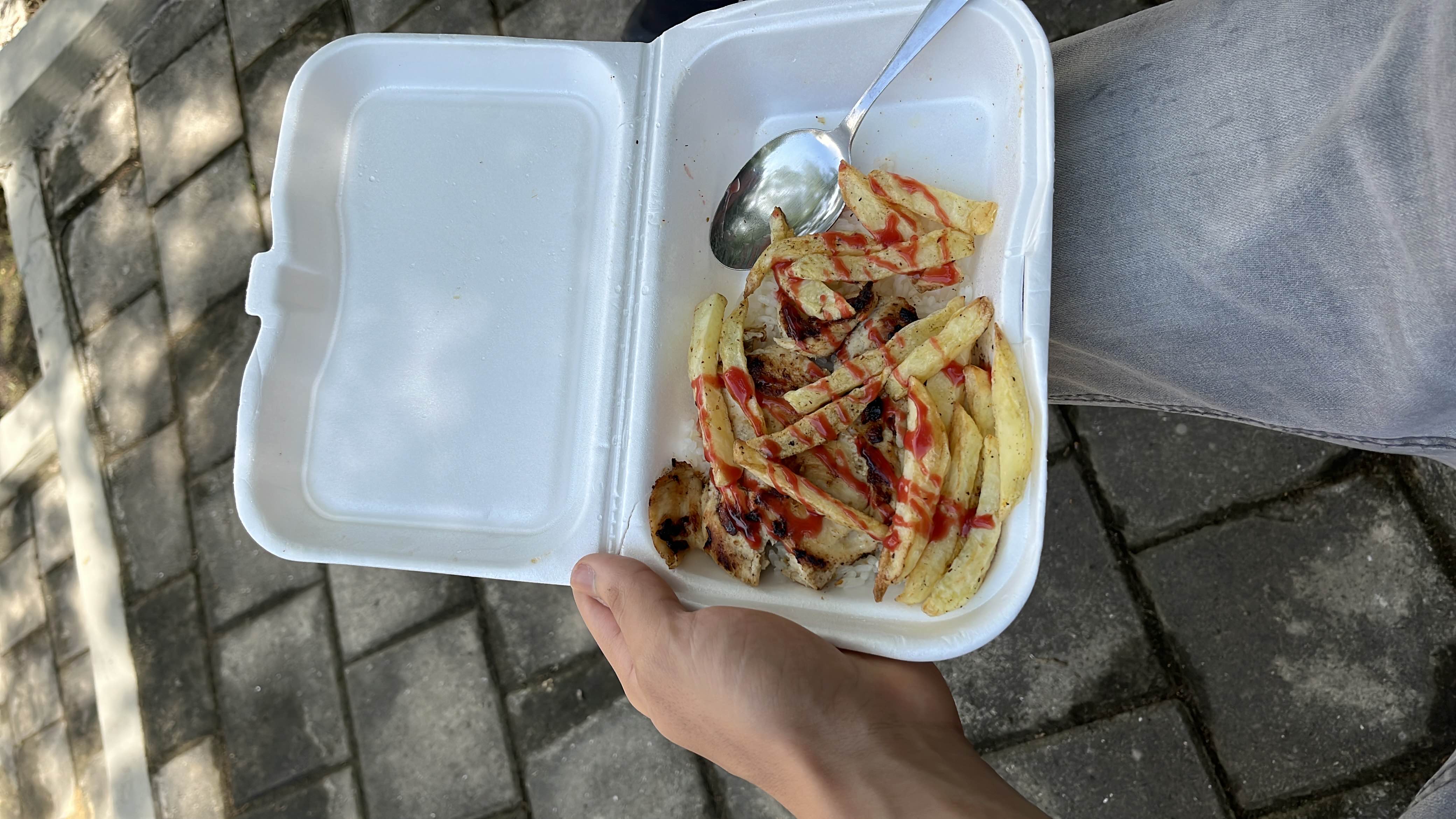 Pollo con papas fritas