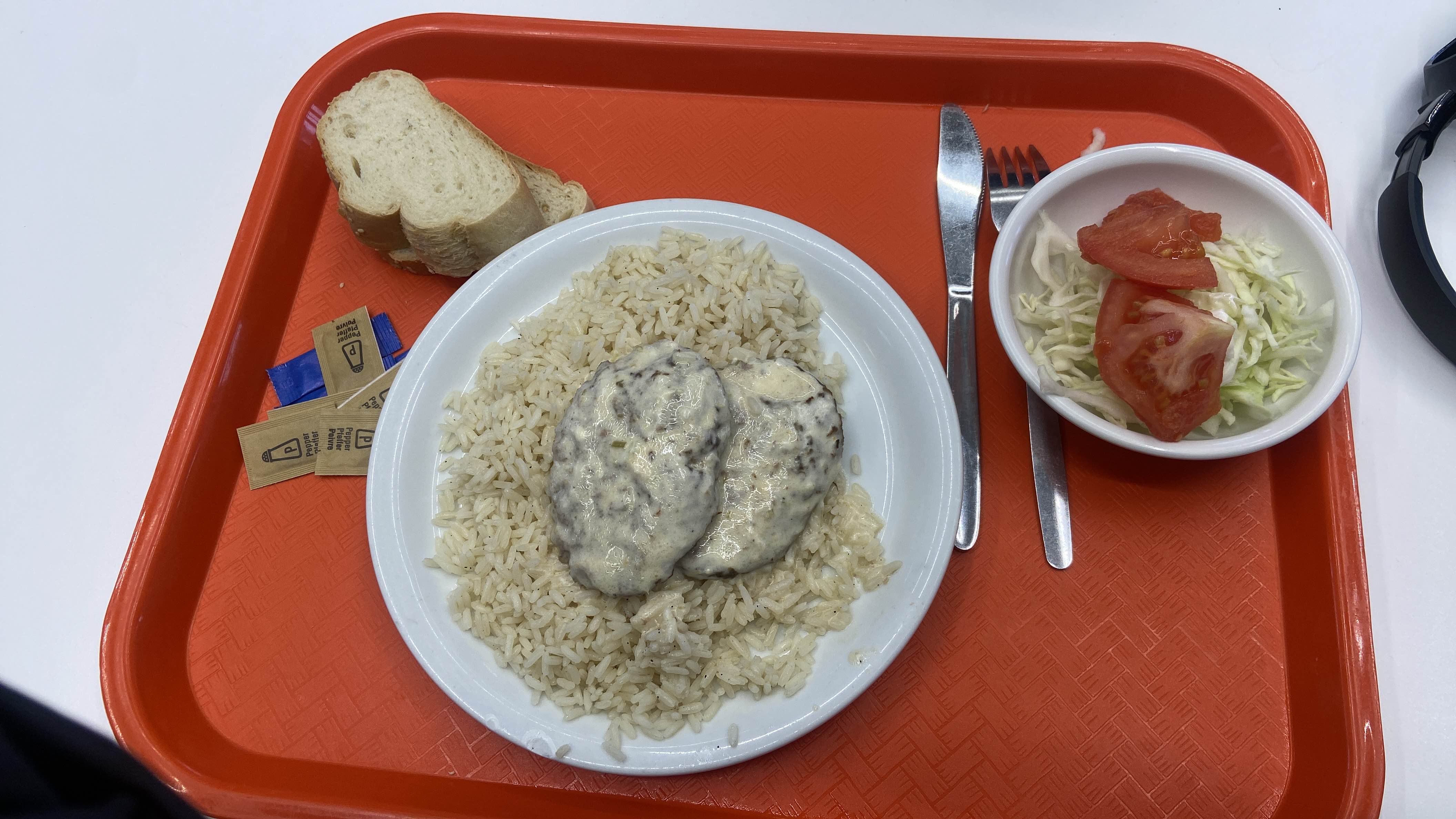 Rice with meat patties