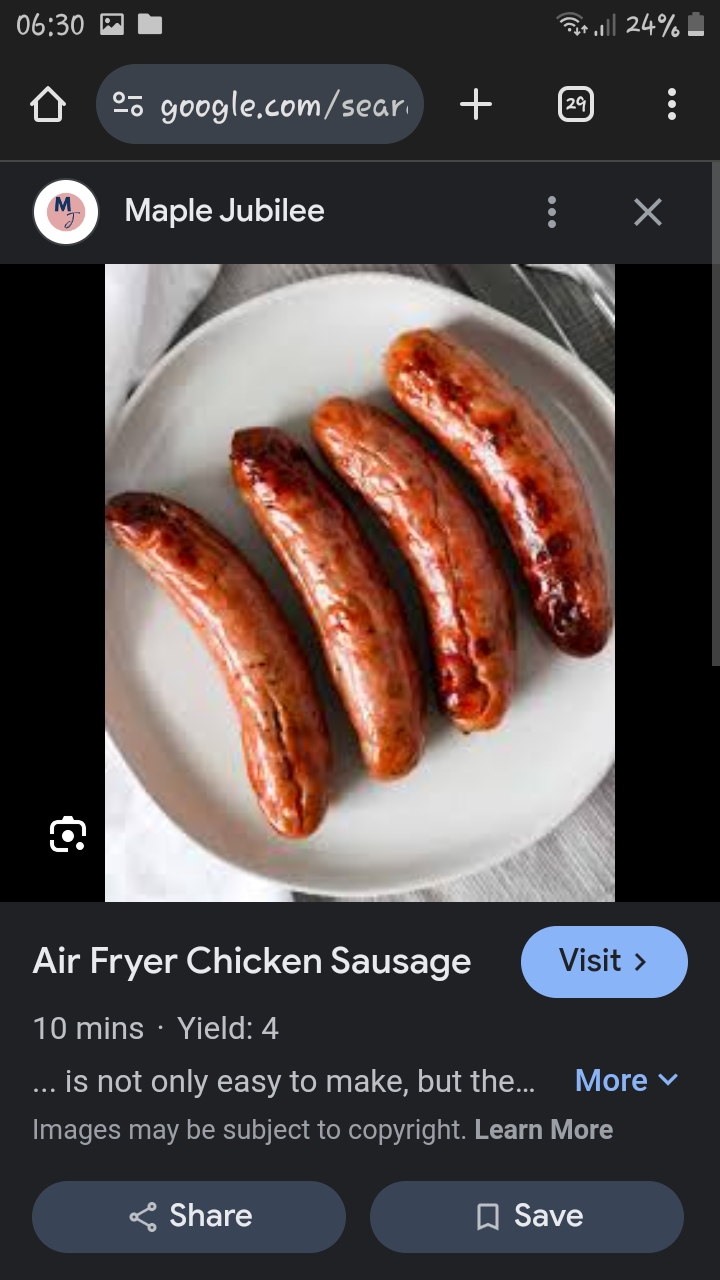 Air Fryer Chicken Sausage