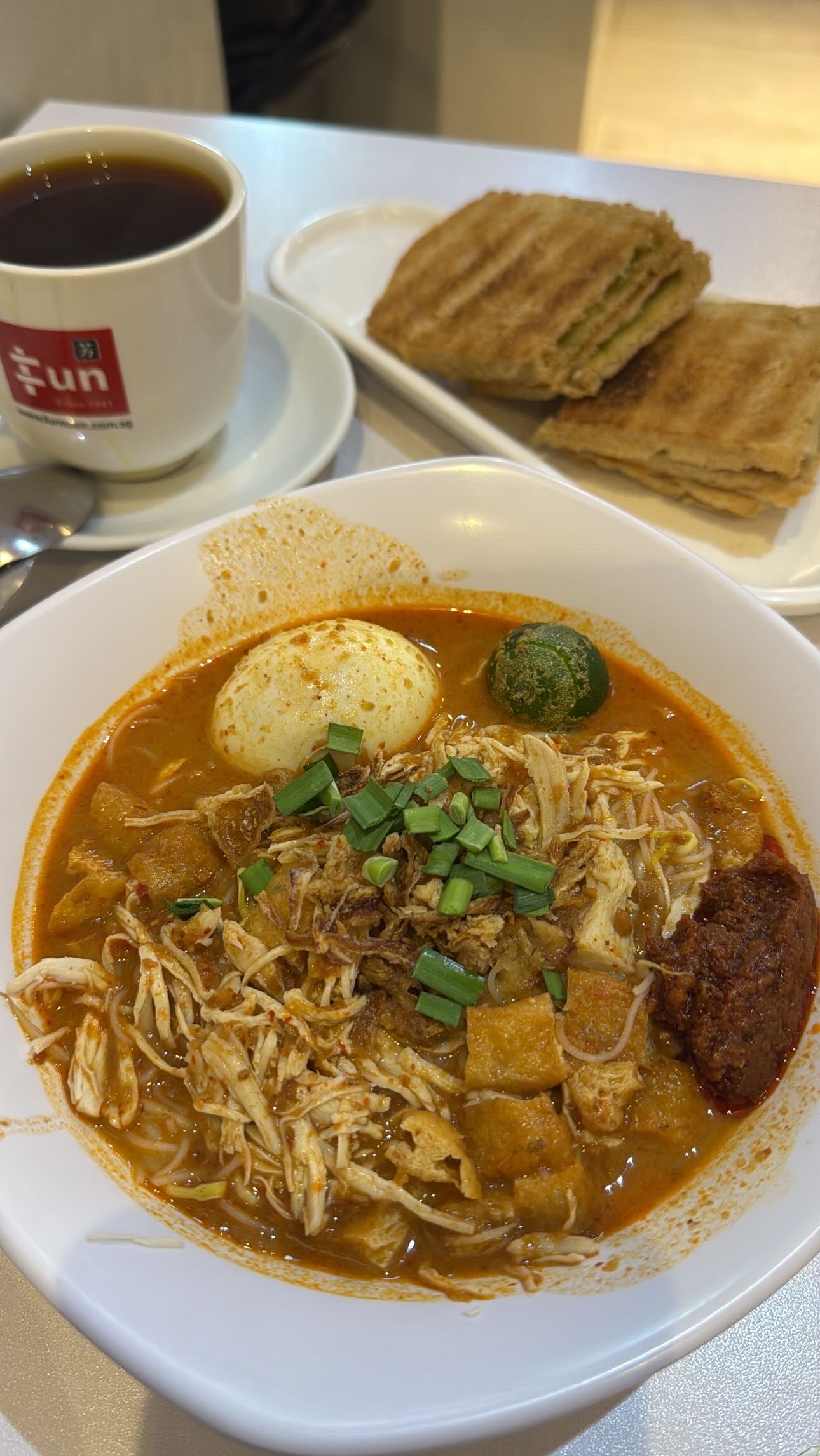 Laksa with Toast & Coffee