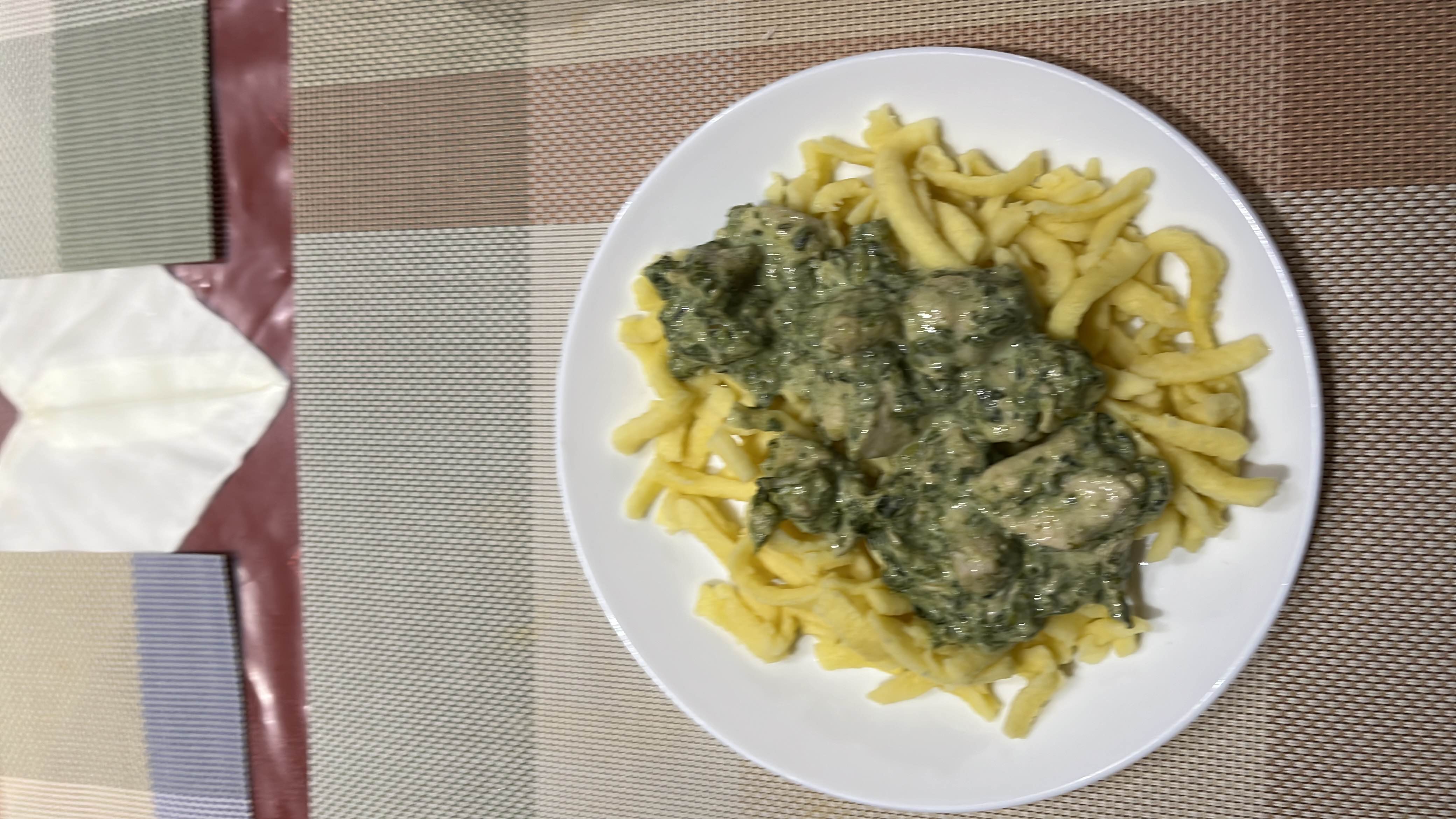 Creamy Spinach Chicken Spaetzle