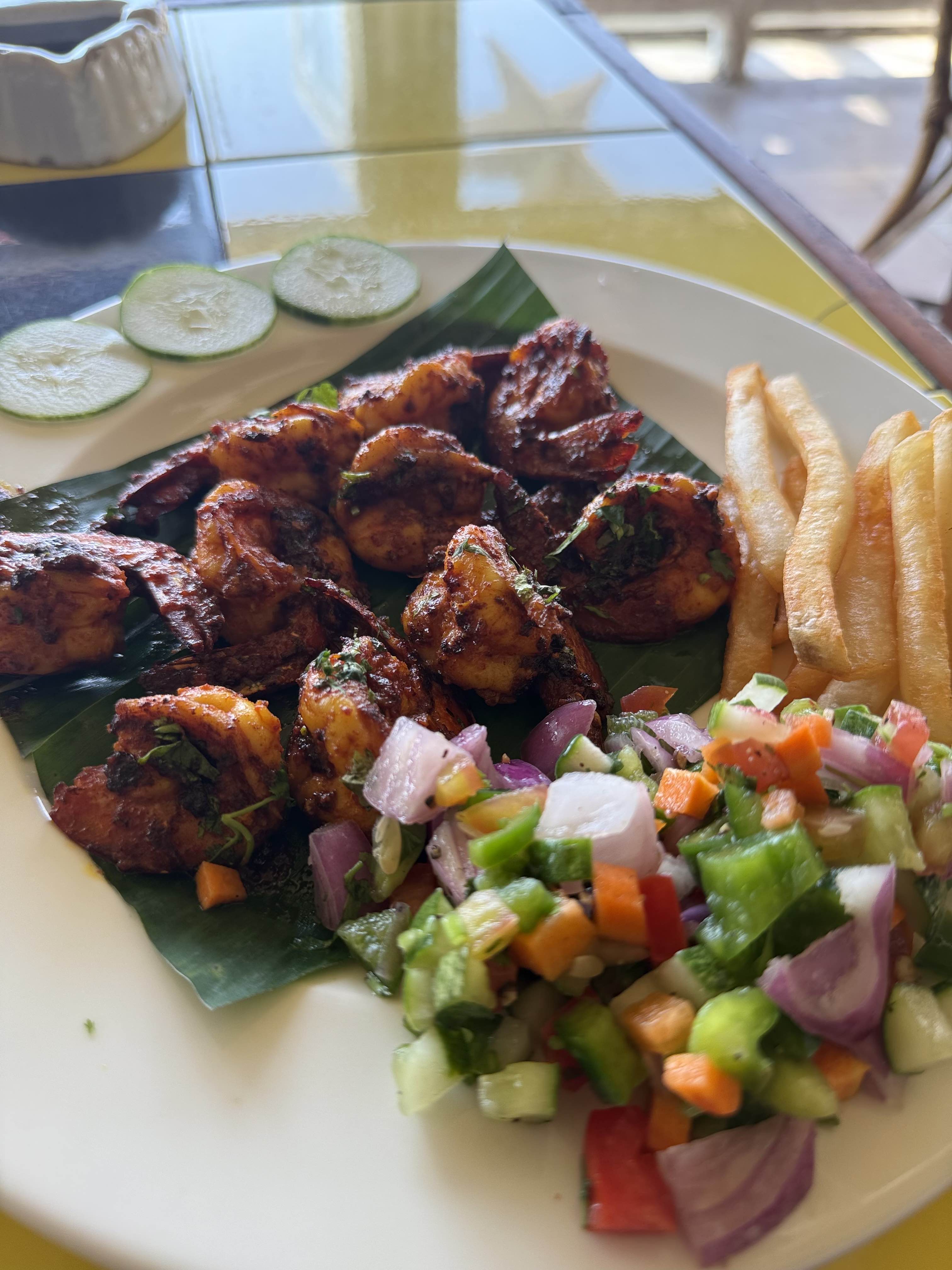 Grilled Prawns with Salad