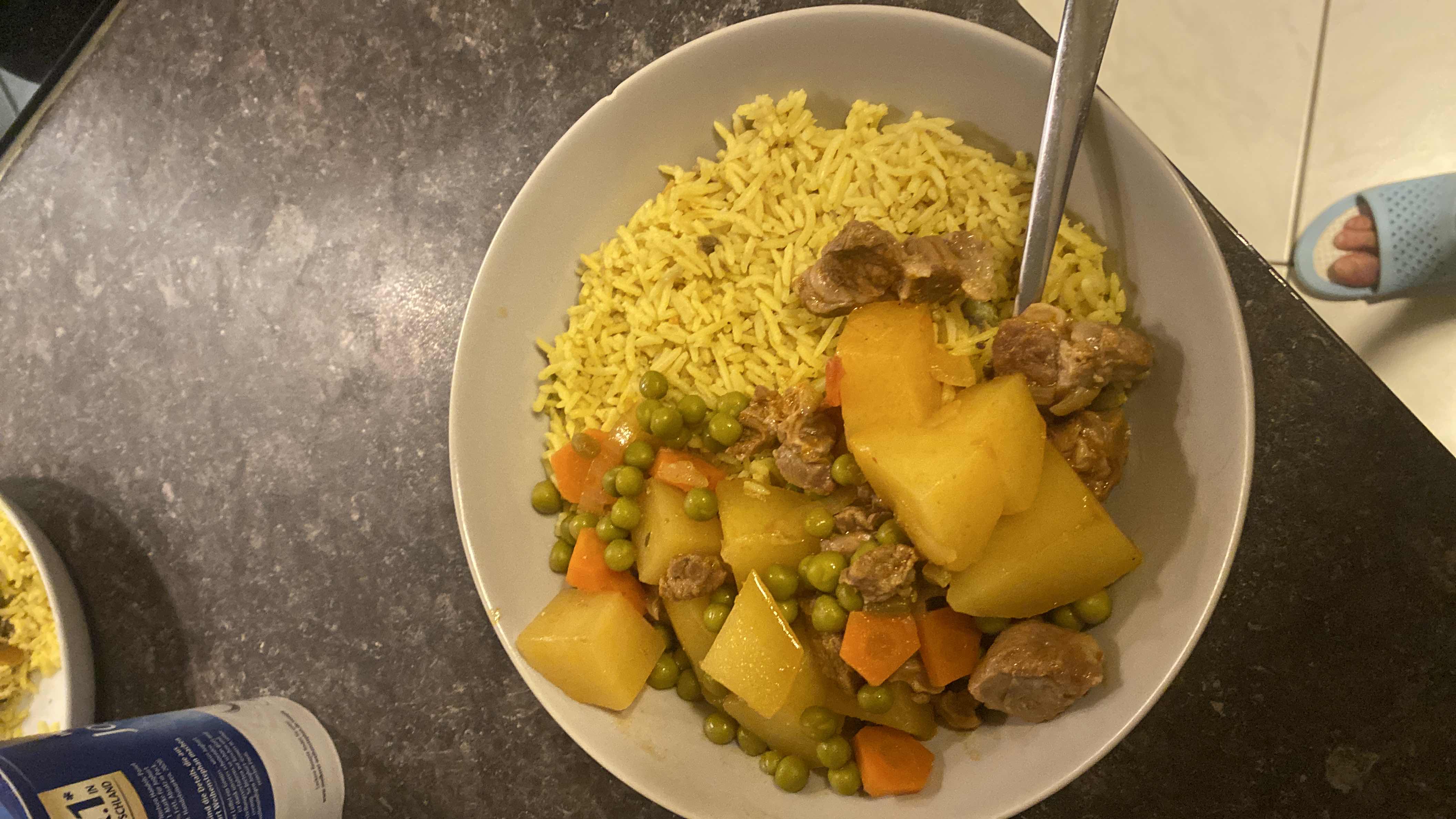 Reis mit Gemüse und Fleisch