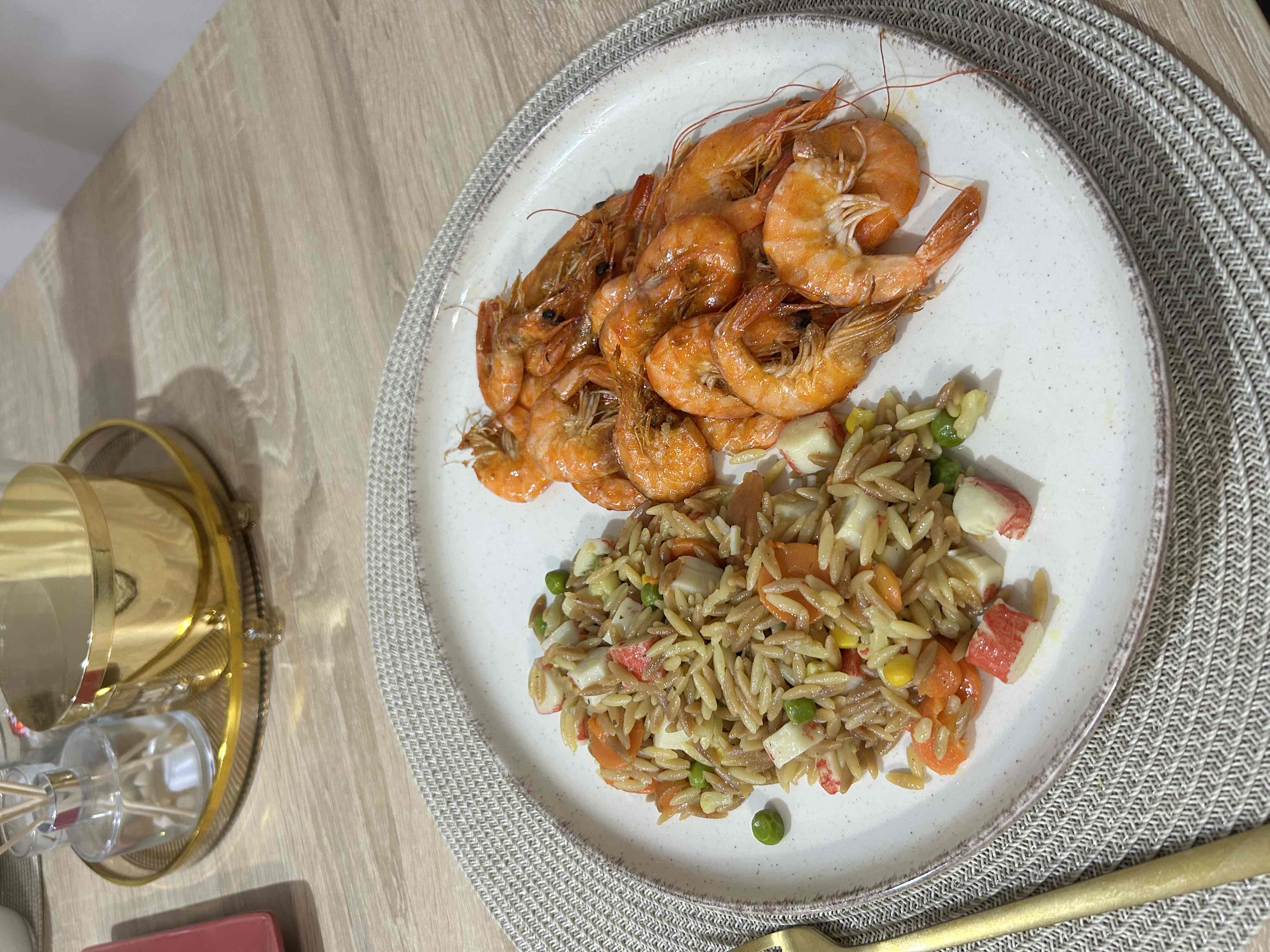 Shrimp with Orzo Salad