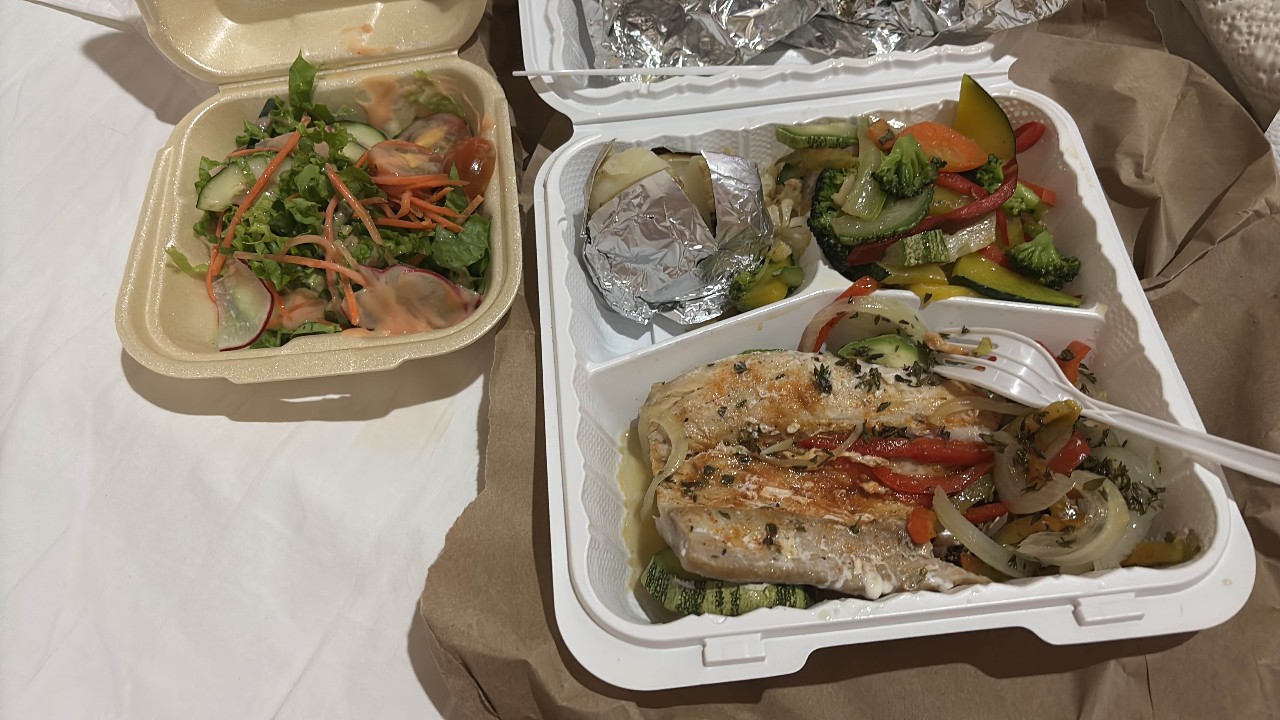Pescado con verduras