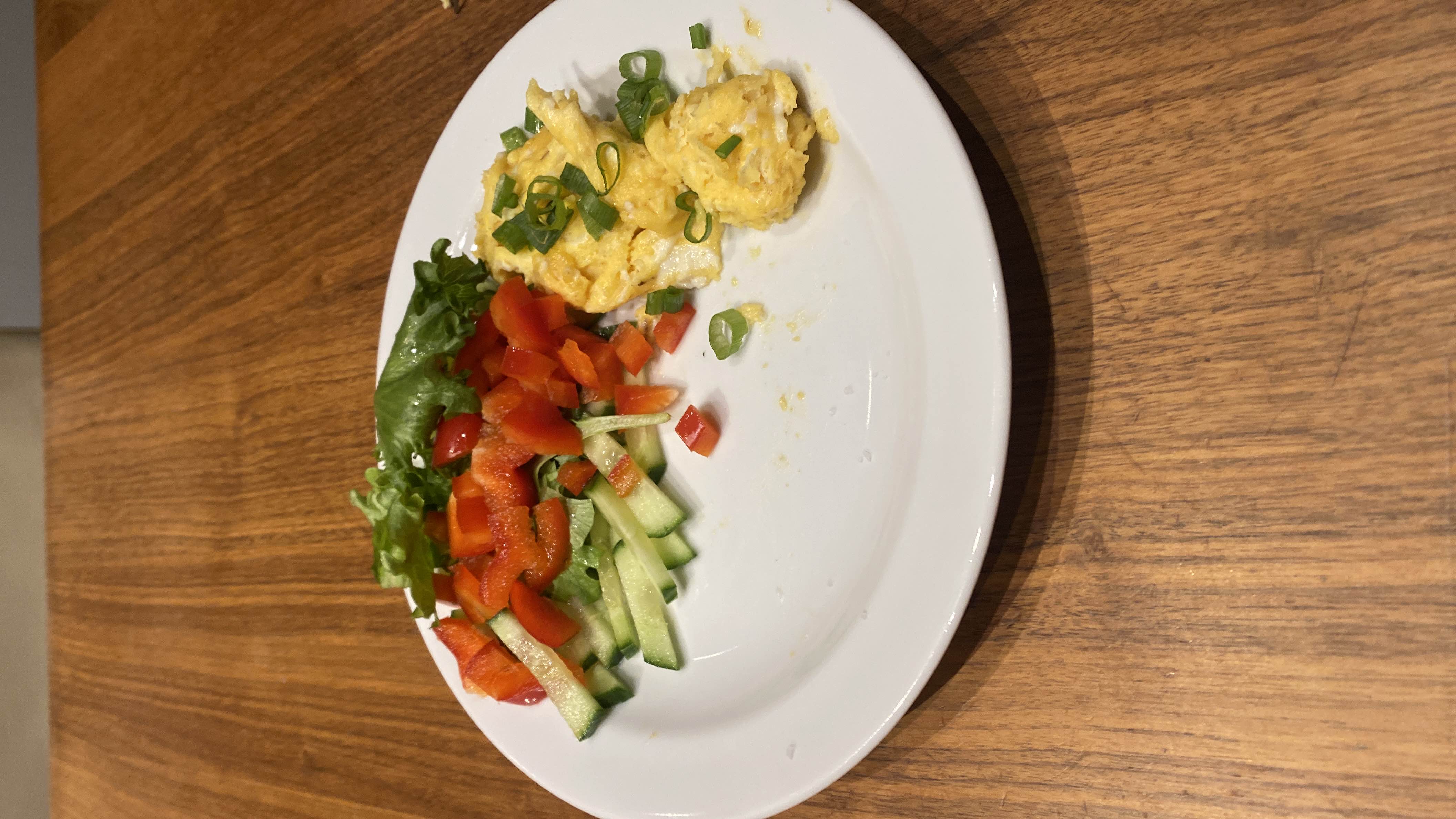 Scrambled Eggs with Salad