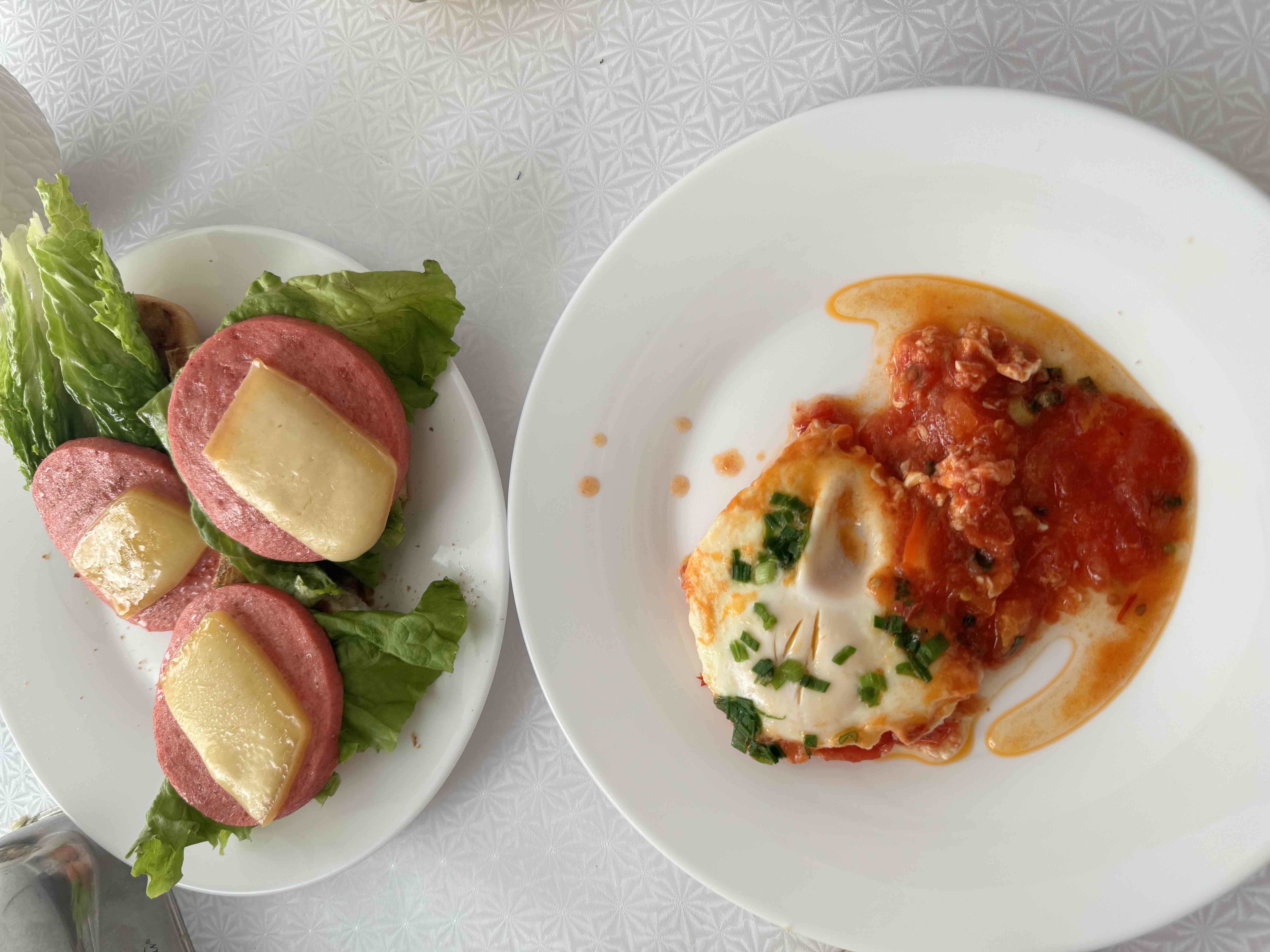 Eggs in Tomato Sauce & Salami Bites