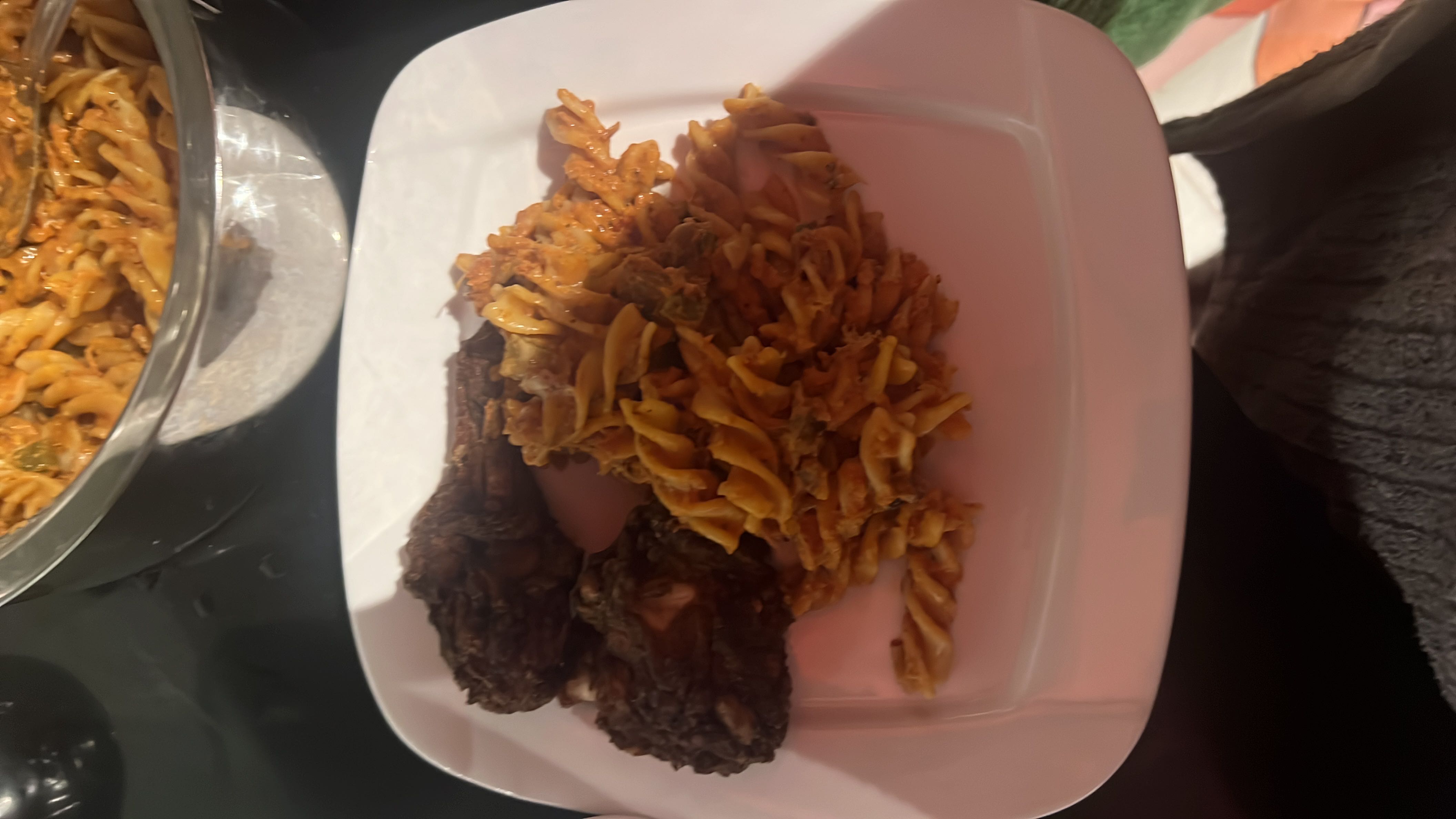 Pasta with Fried Chicken