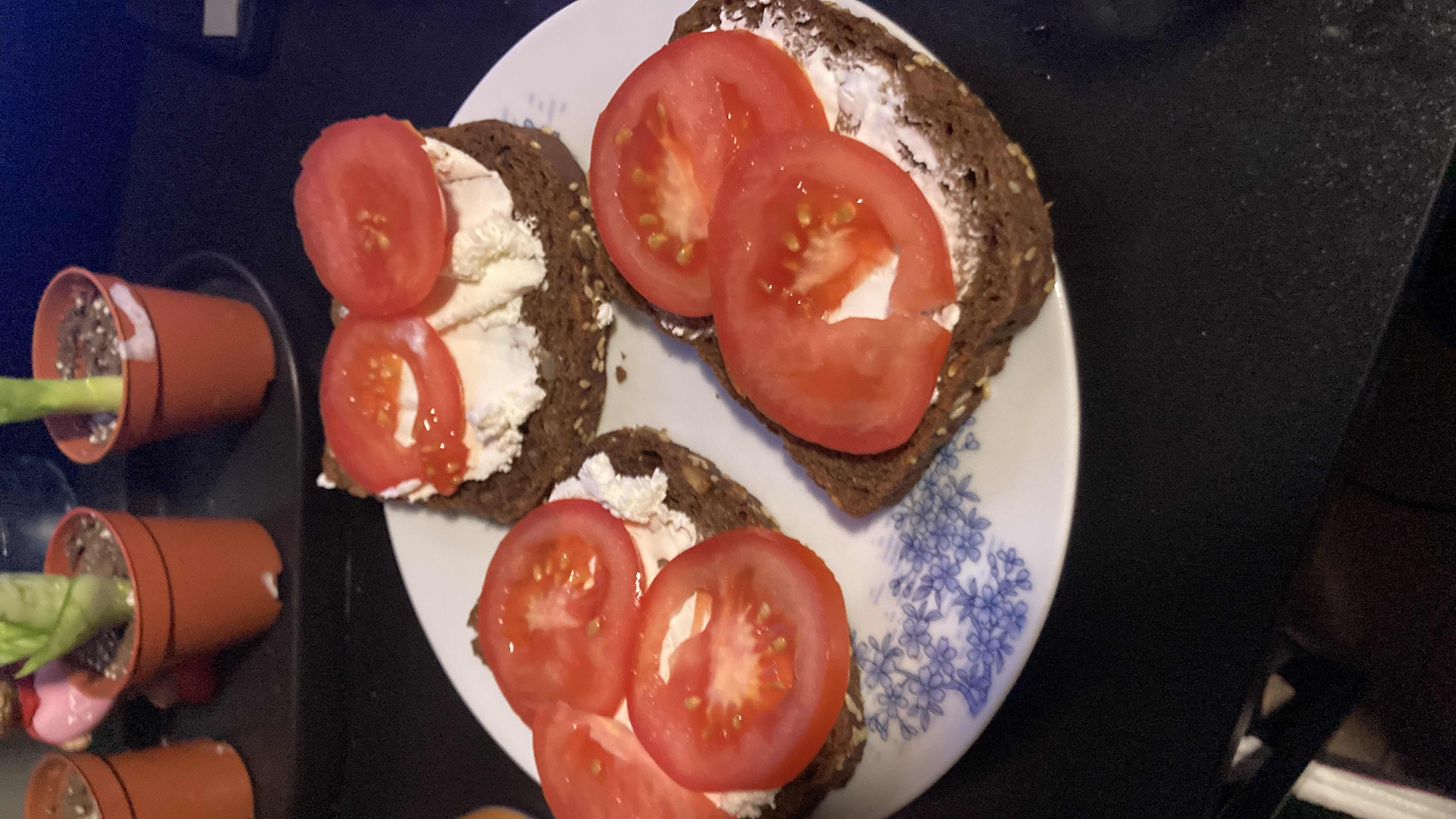 Tomato Cream Cheese Toast