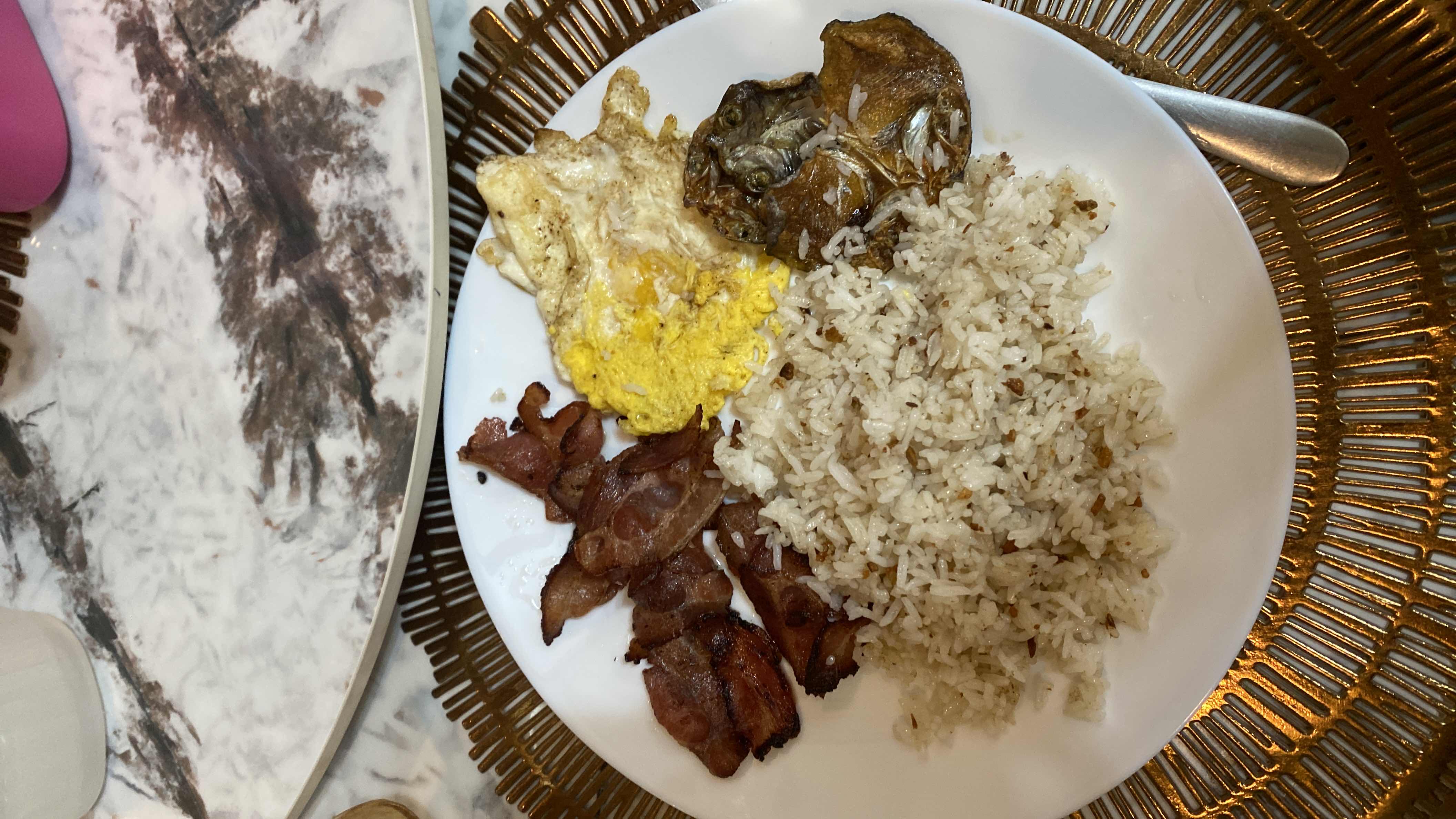 Garlic Rice with Bacon & Egg