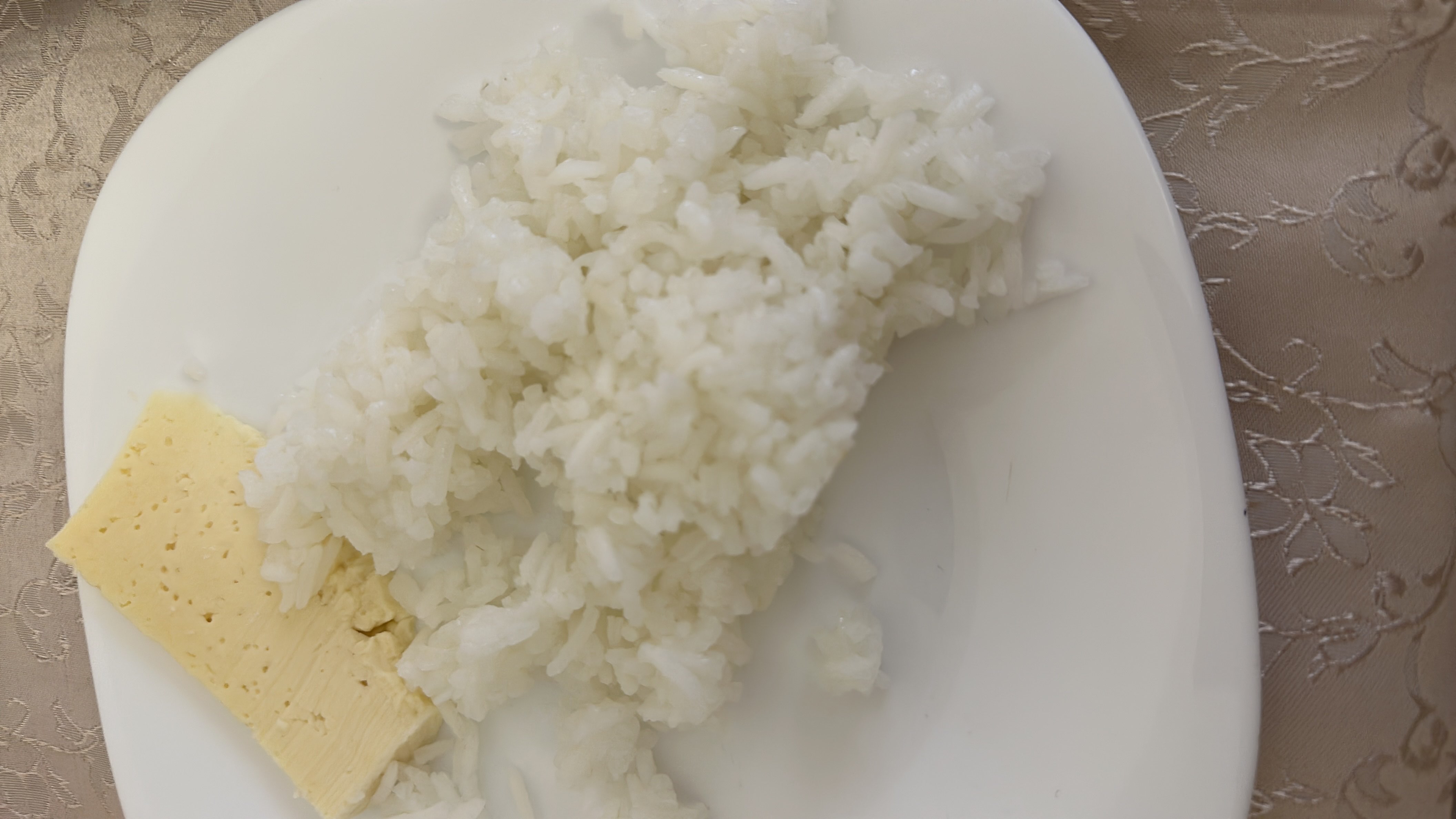 Rice with egg custard