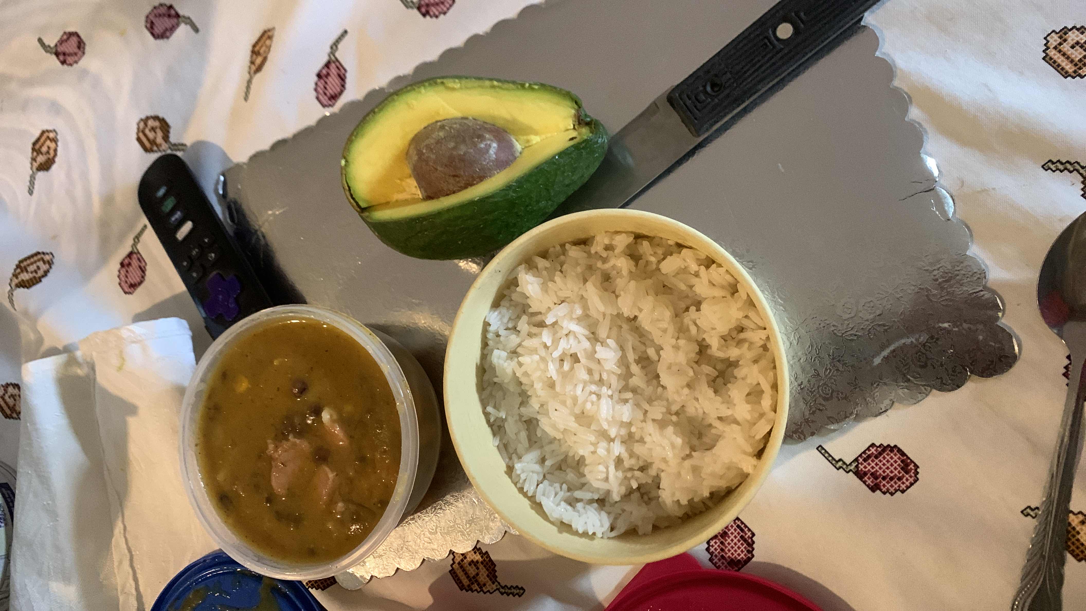 Rice with lentil soup