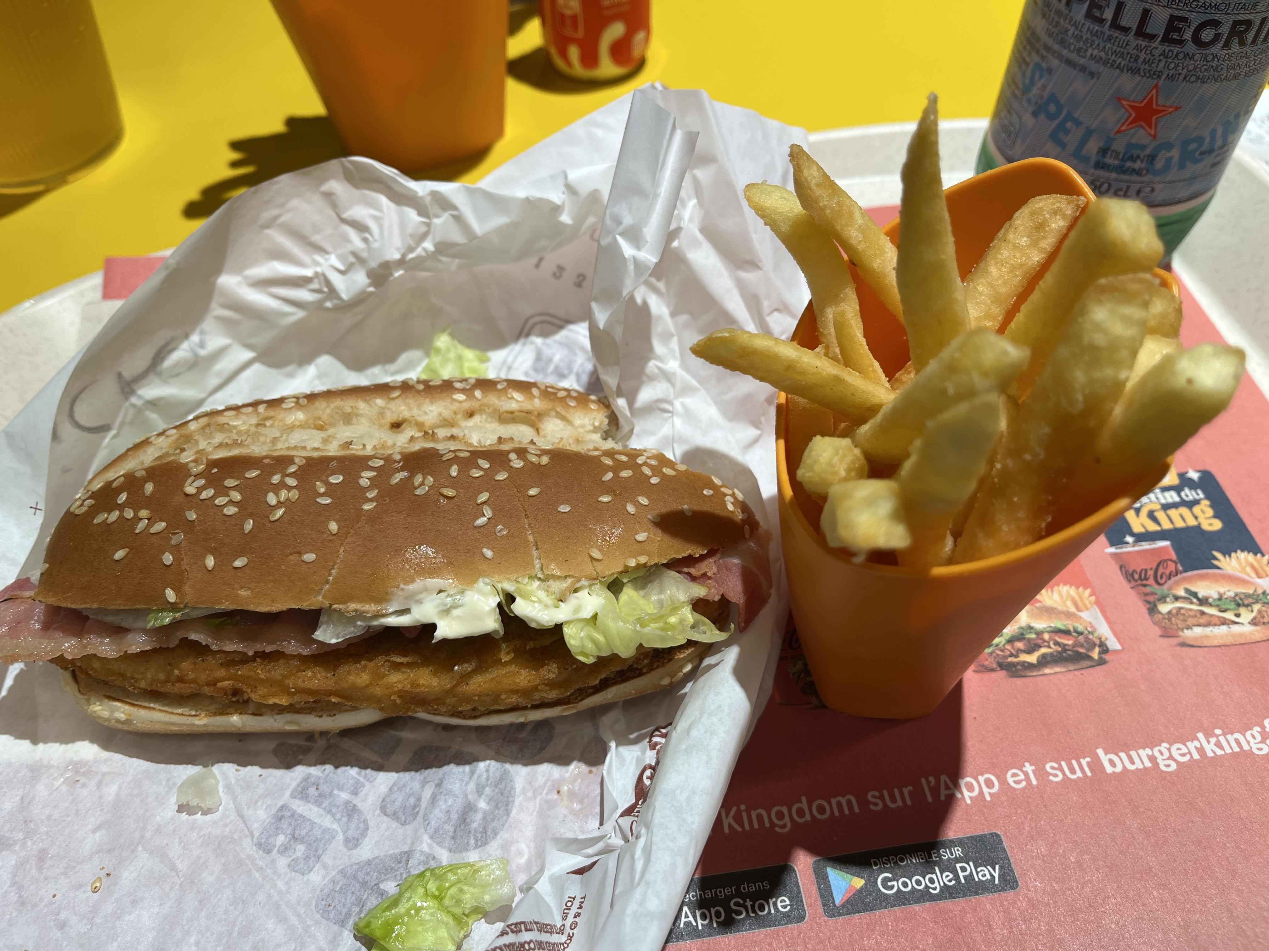 Menu burger et frites