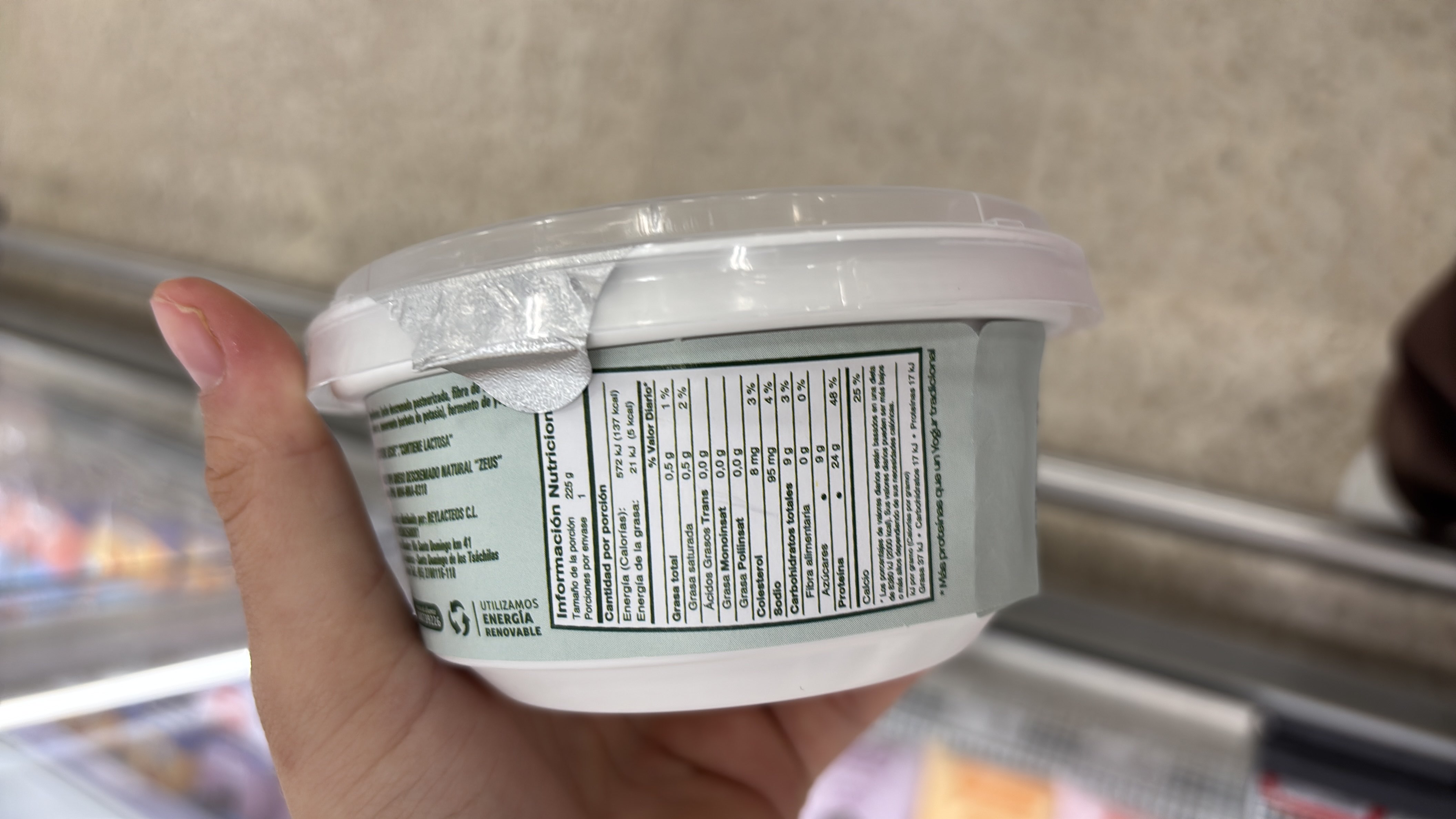 Yogur alto en proteínas