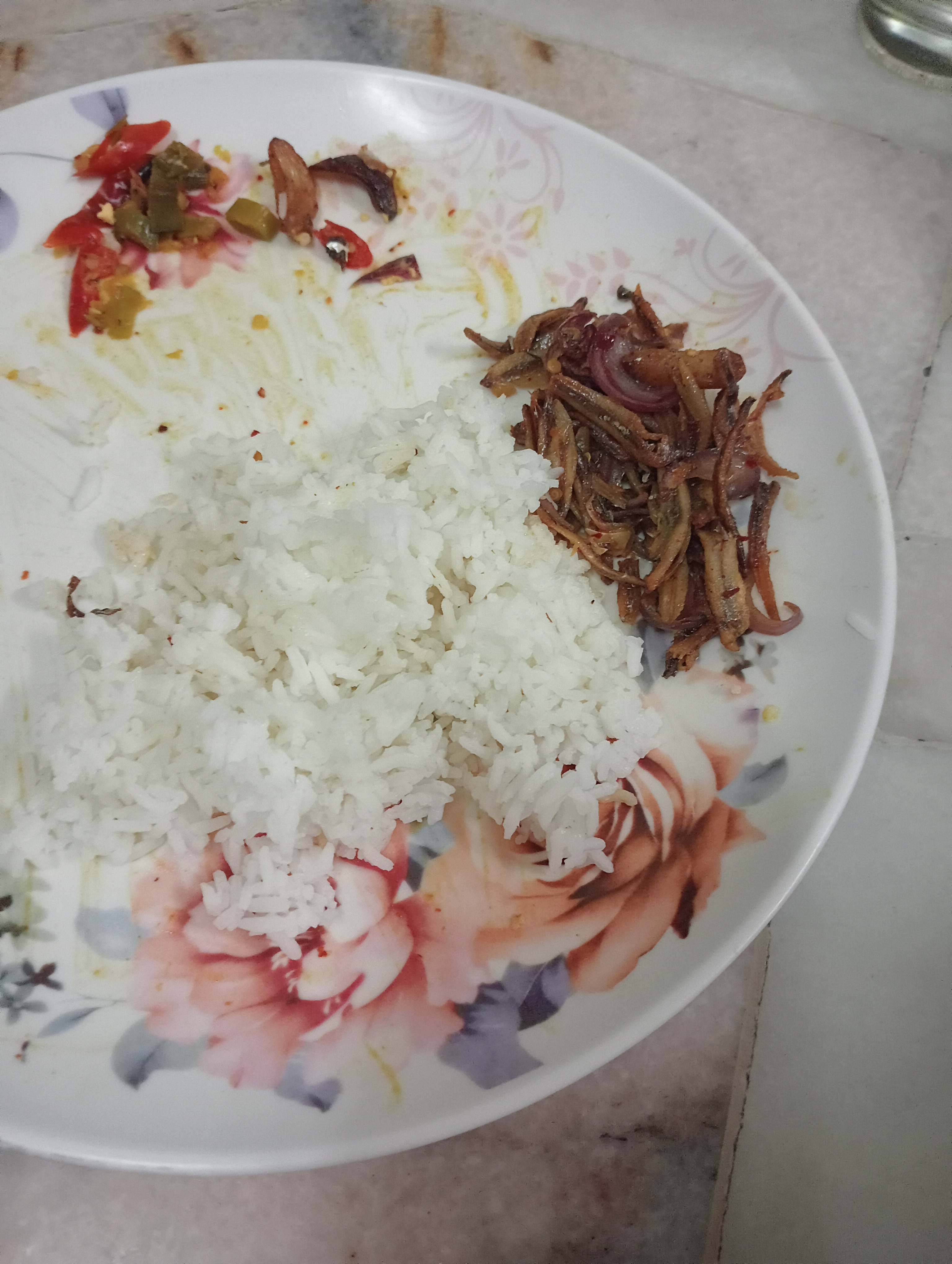 Rice with fried fish