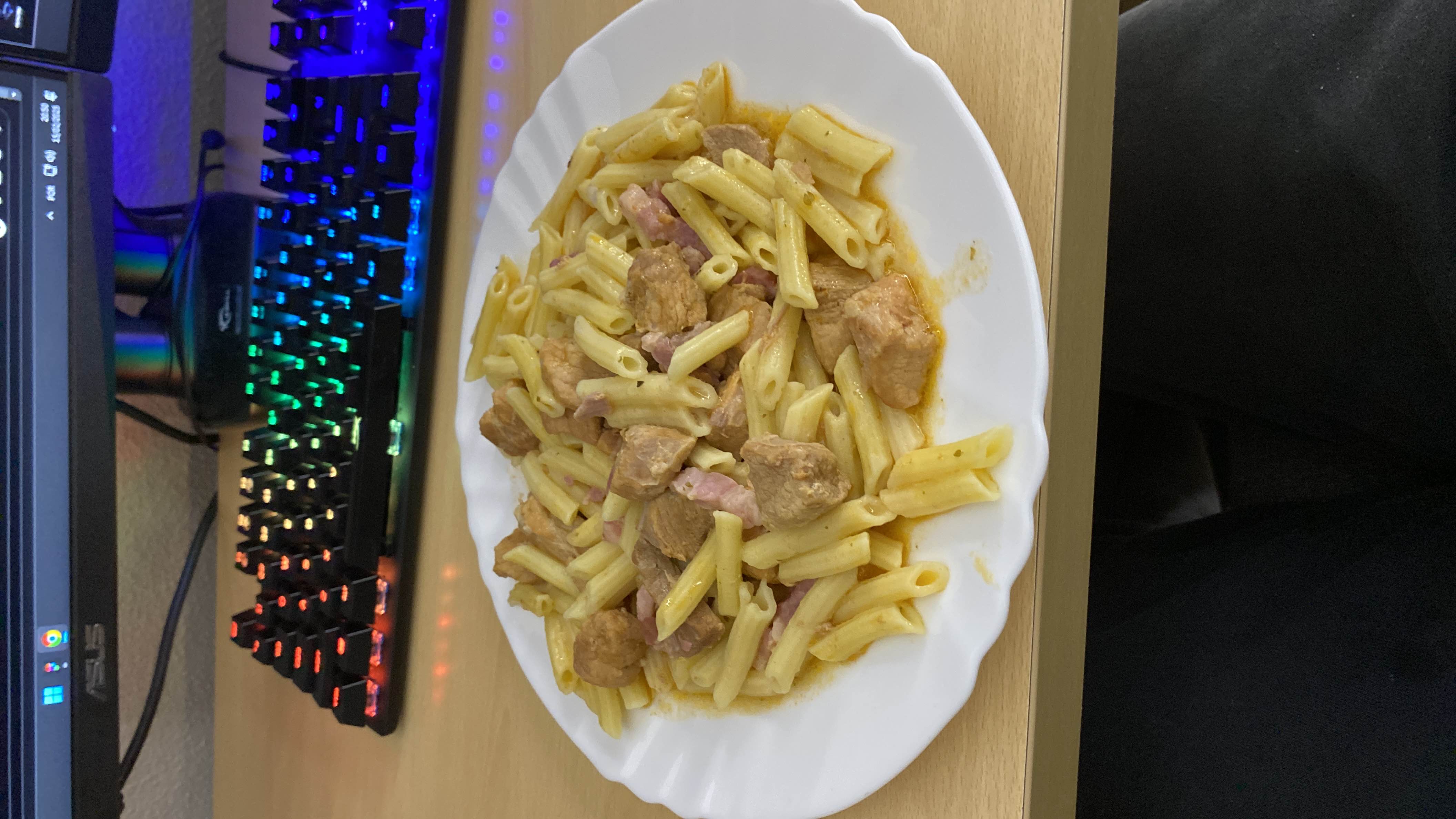 Pasta with Meat and Bacon