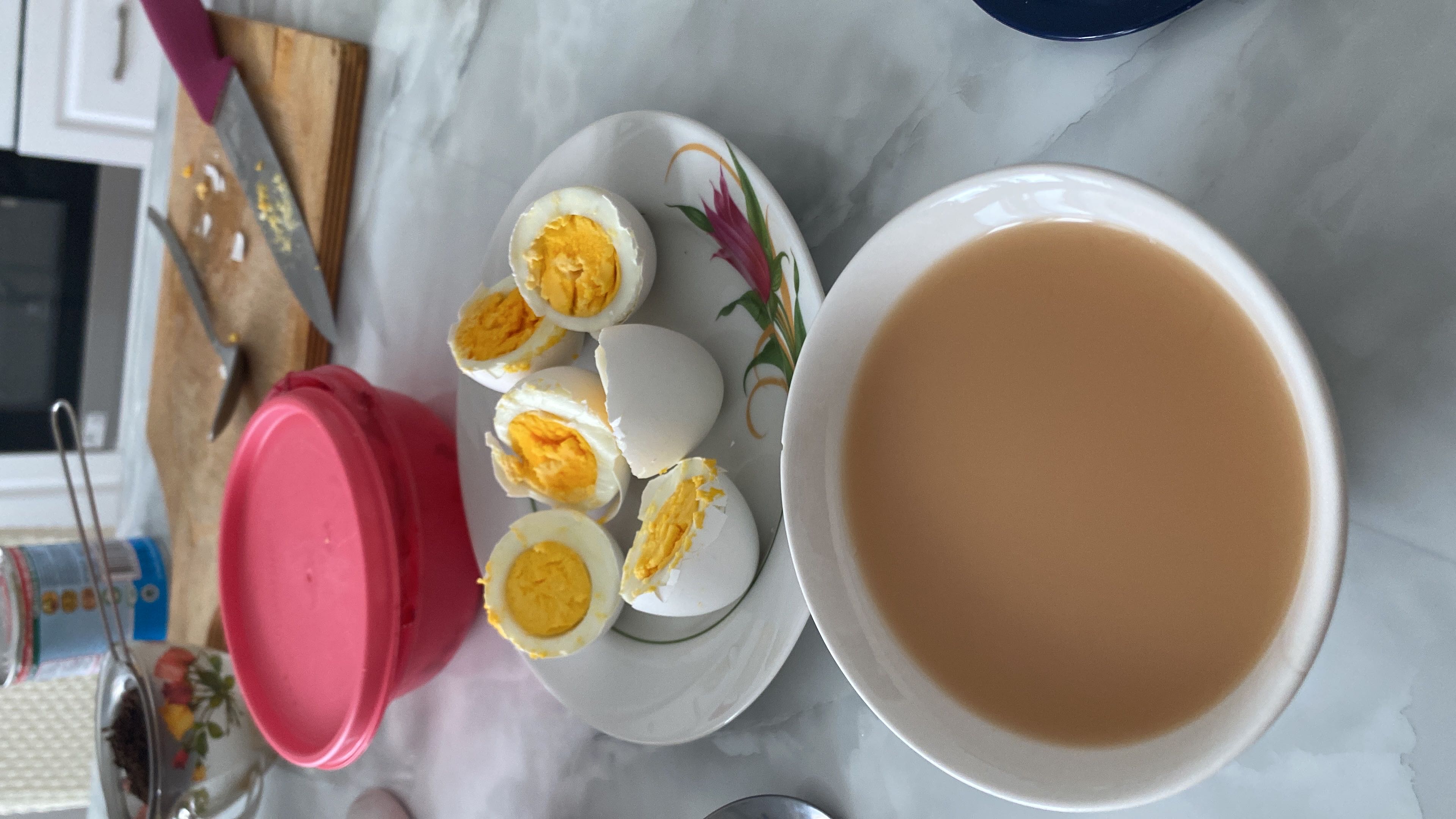Boiled Eggs with Tea