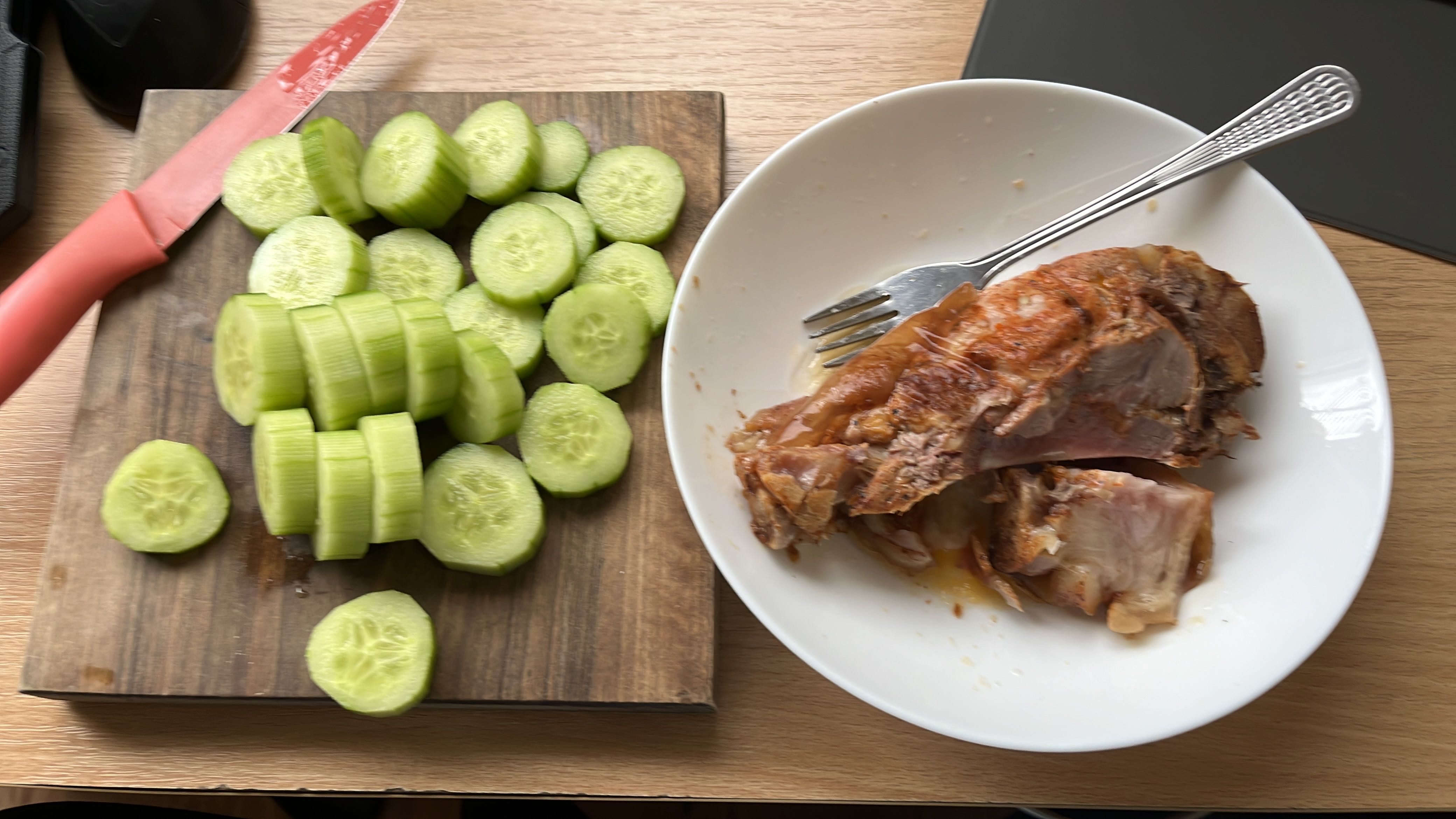 Roasted Pork with Cucumber