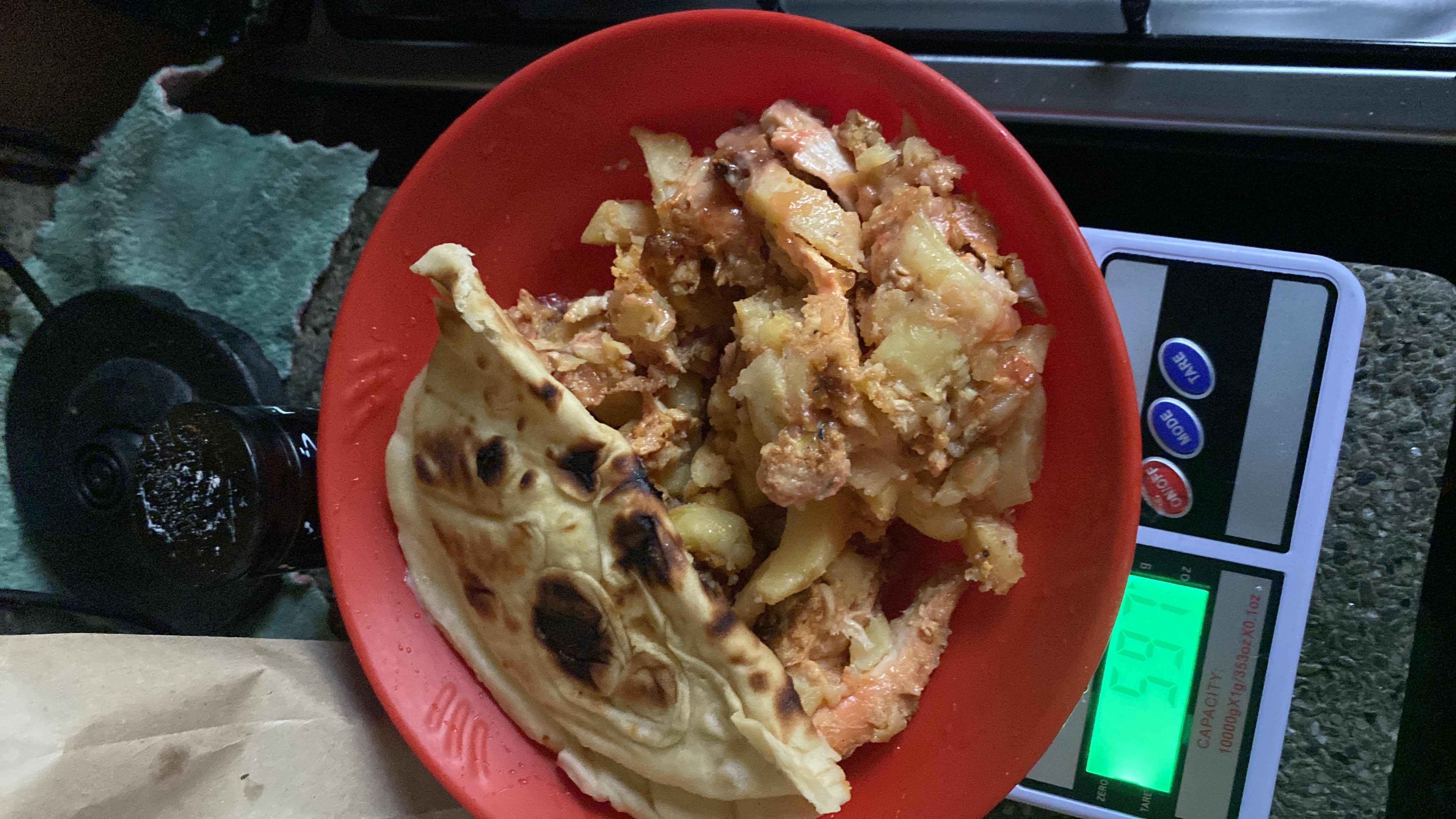 Chapati with potato mix