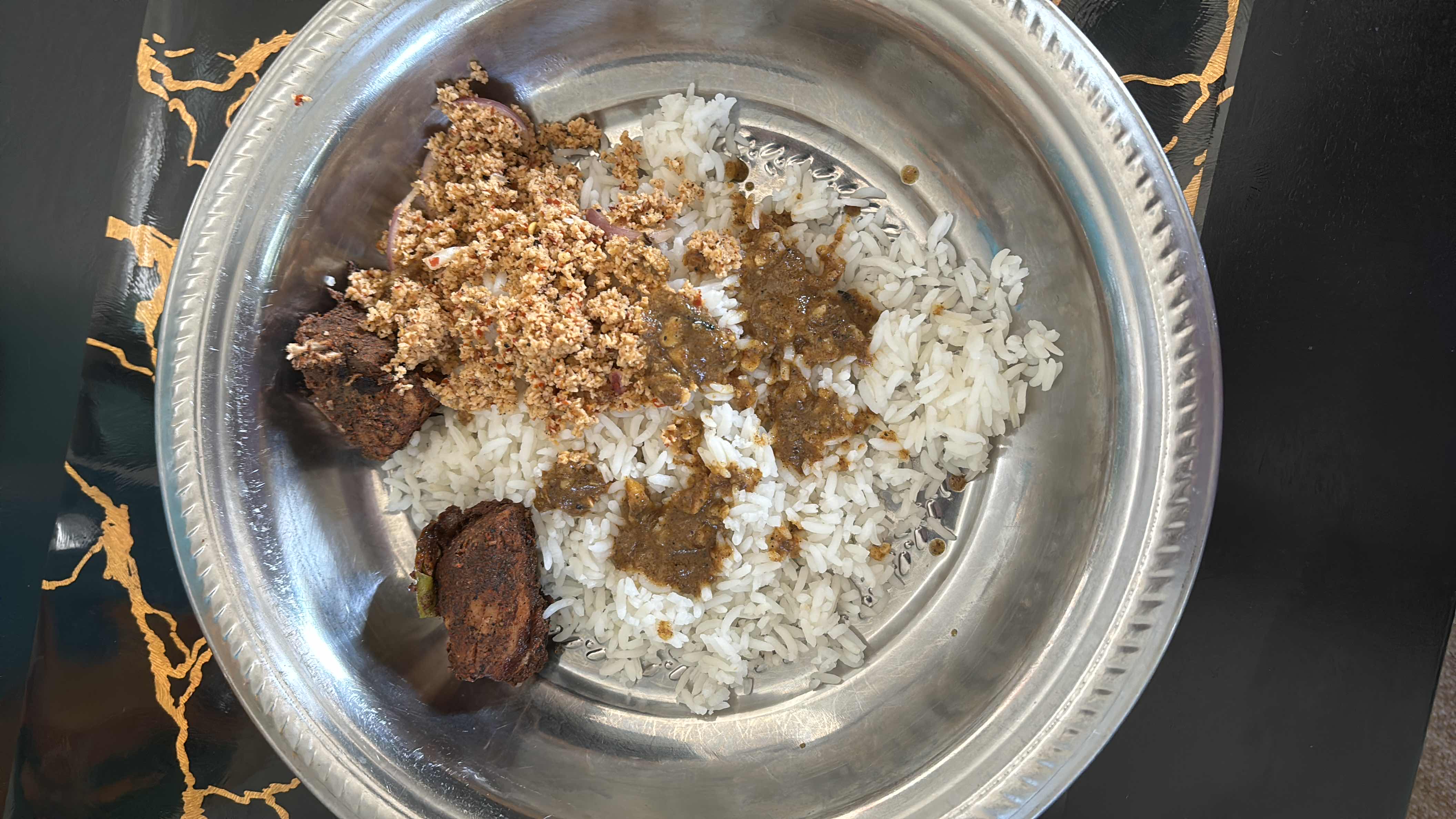 Rice with spiced meat