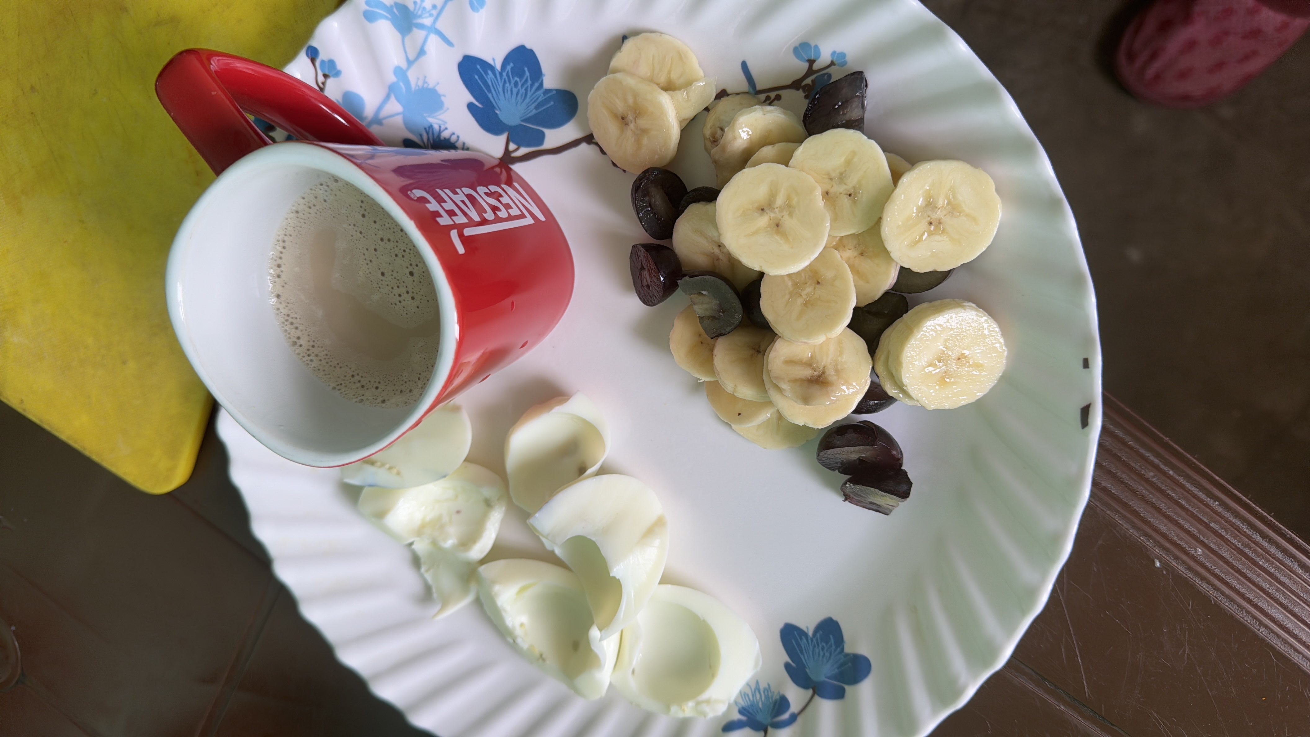 Eggs, Banana, Grapes & Coffee