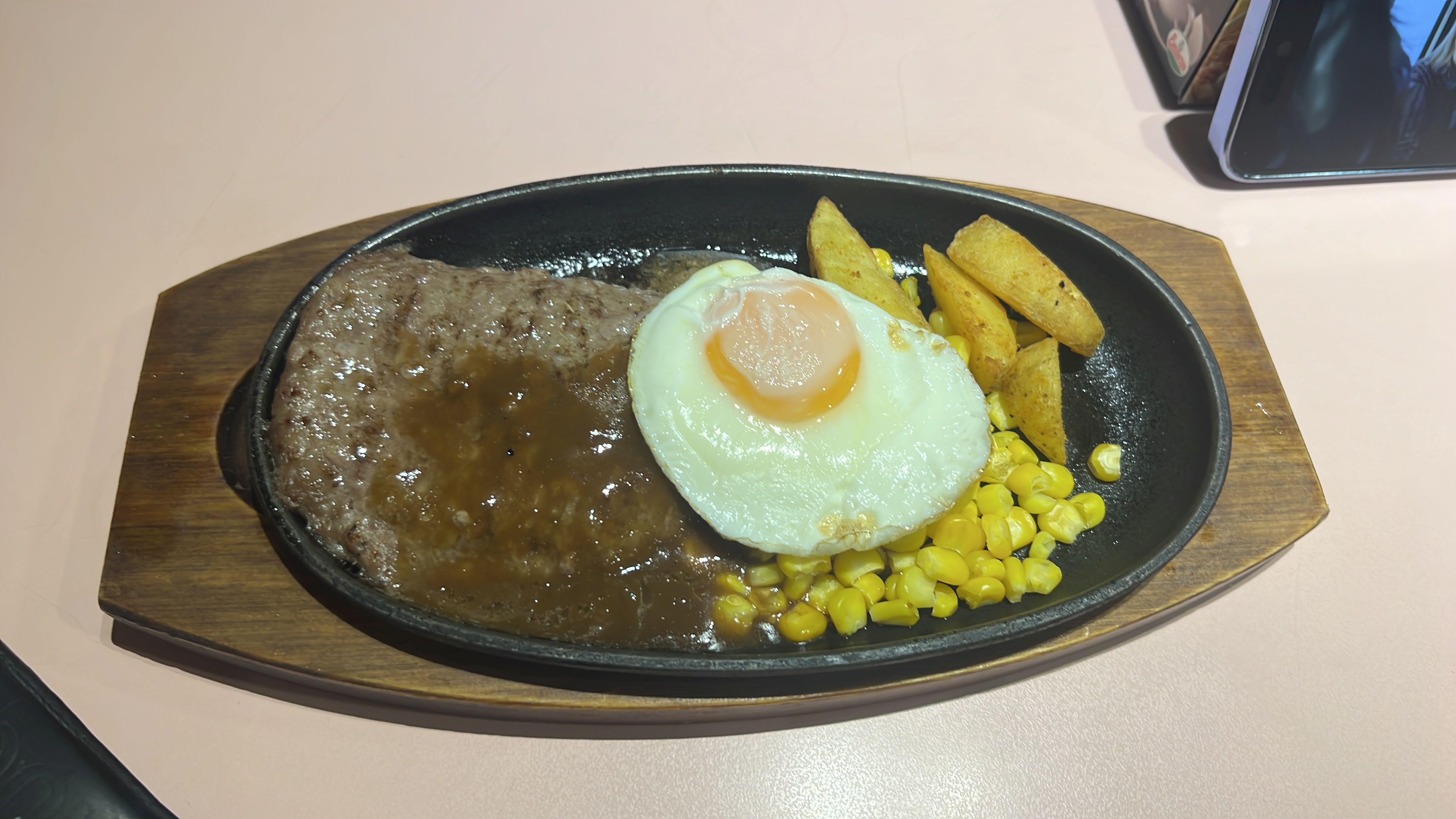 Steak with Egg and Sides