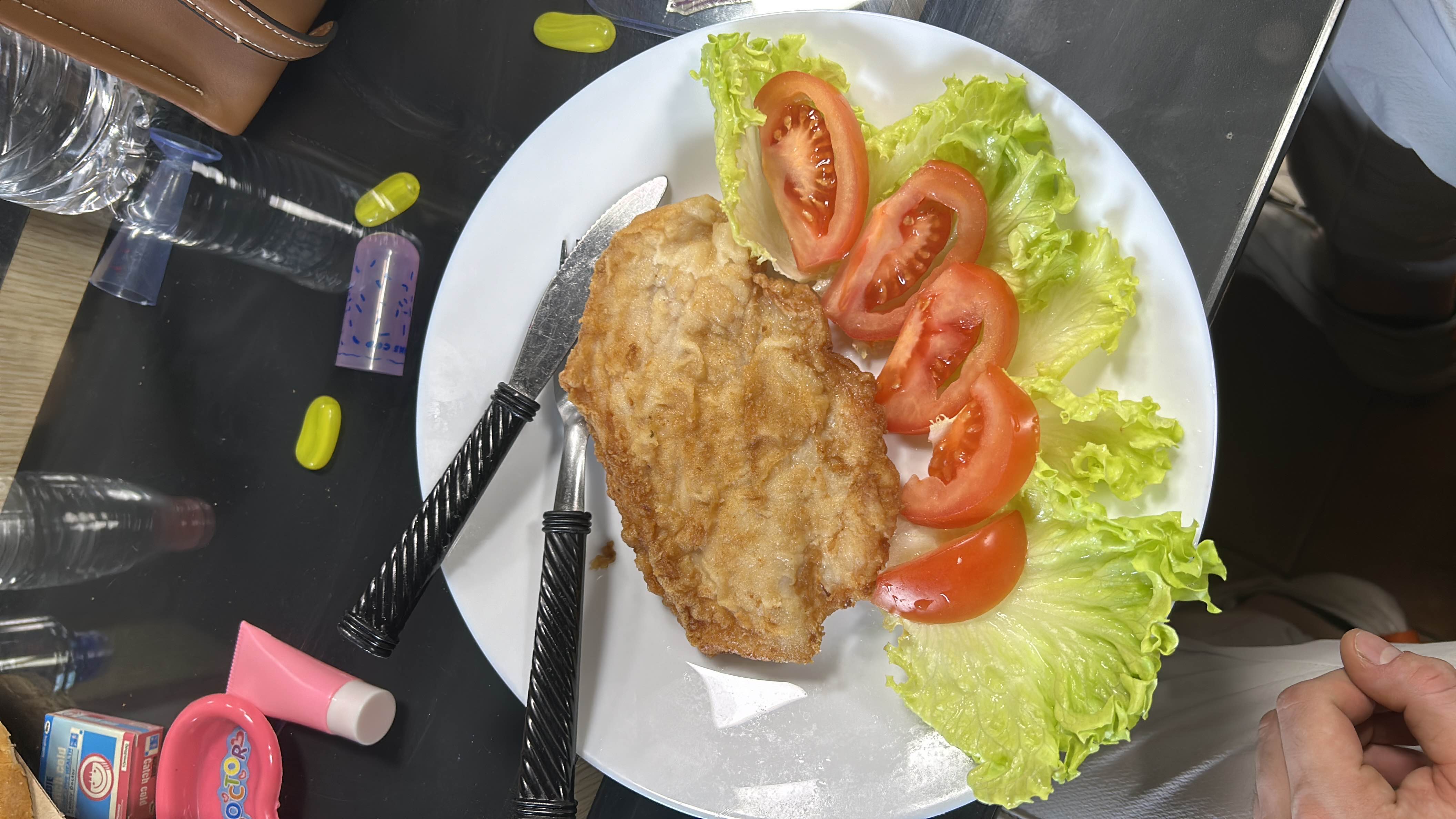 Fried Chicken with Salad