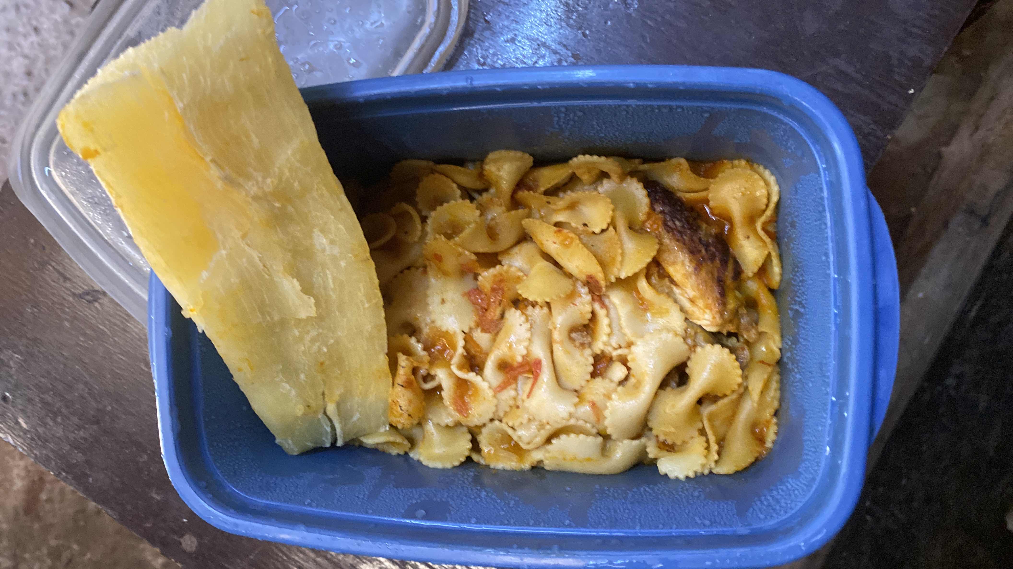Pasta con yuca y pollo