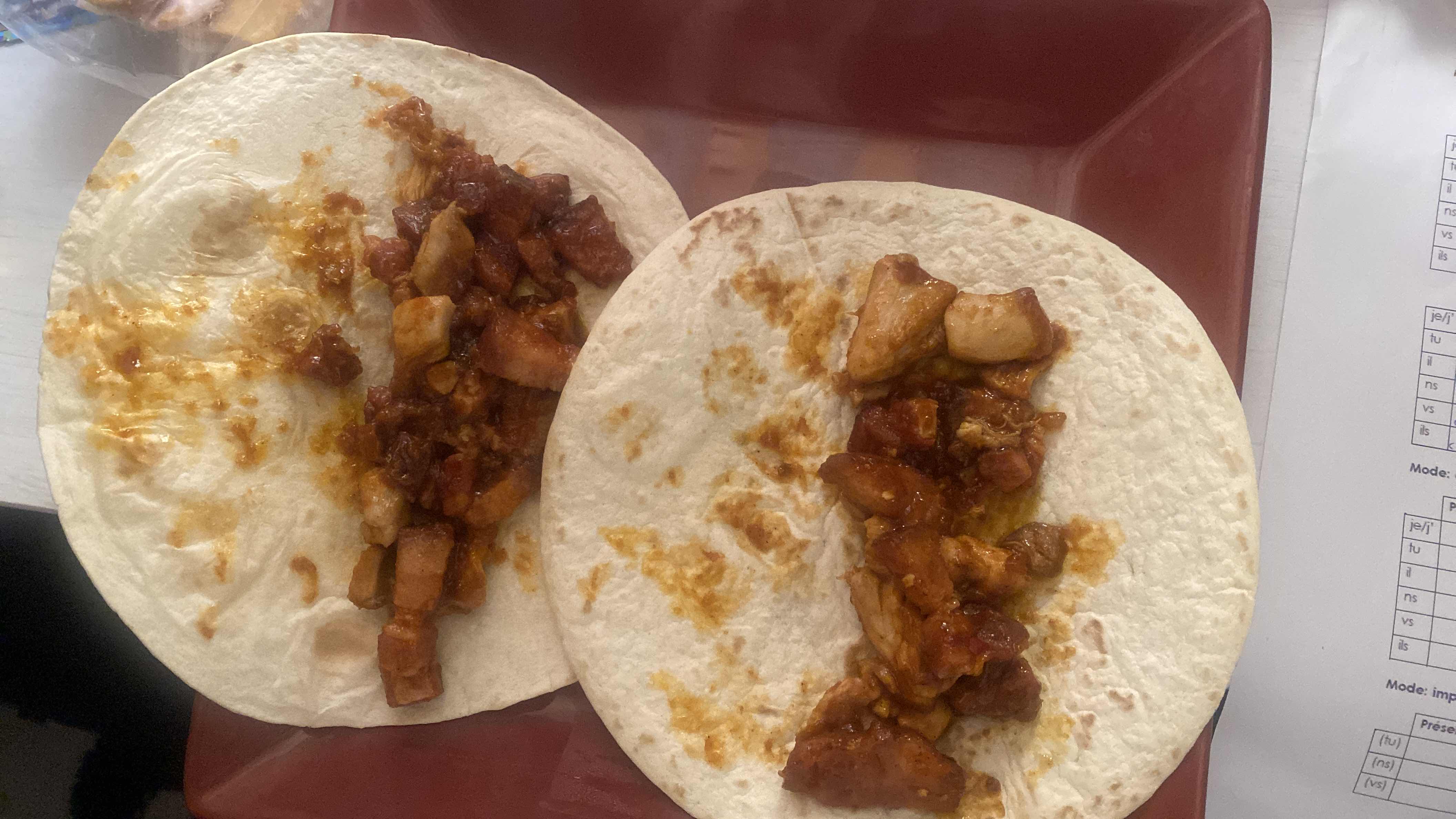 Tacos au poulet épicé