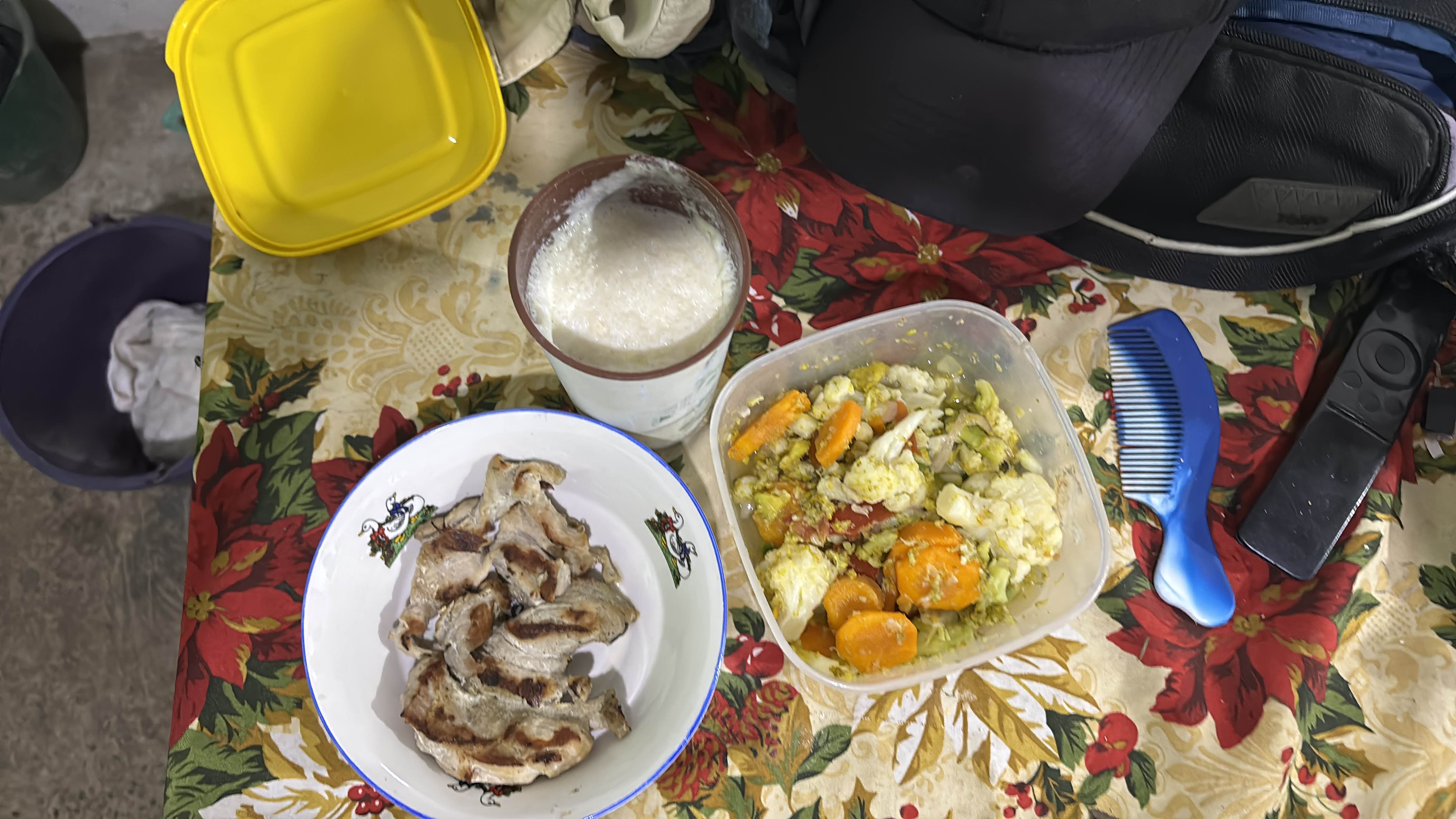 Pollo con verduras y avena