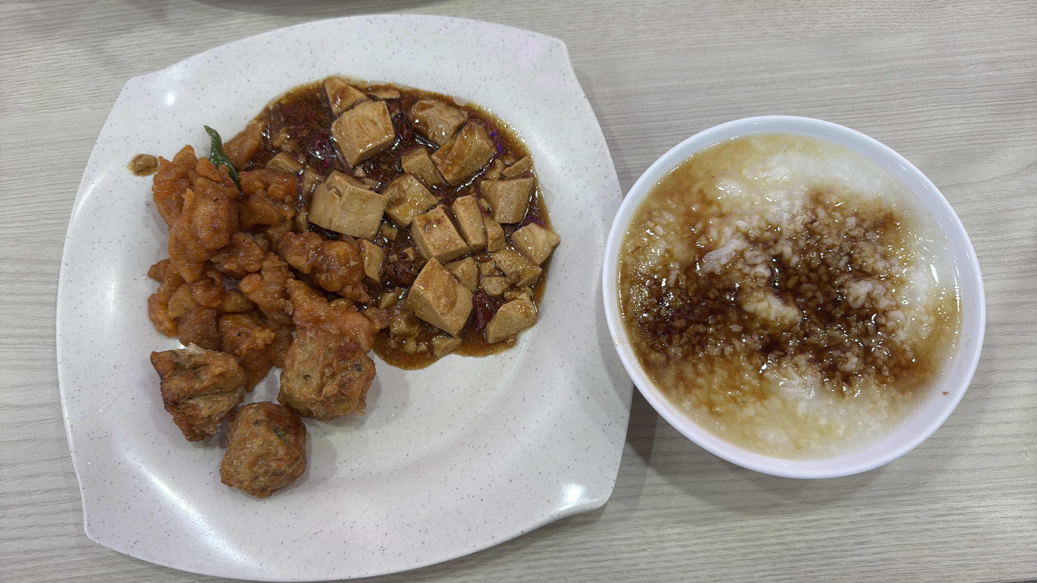 Tofu and Fried Dishes with Porridge