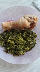 Poulet avec épinards