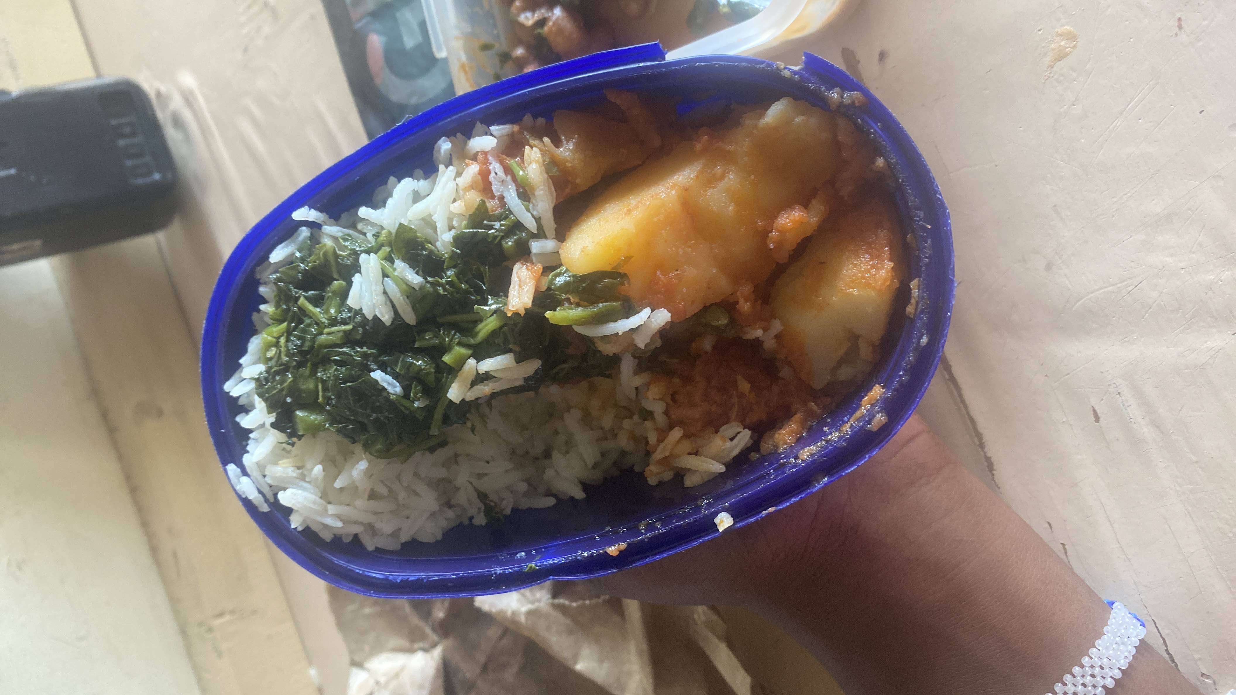 Rice with greens and potatoes