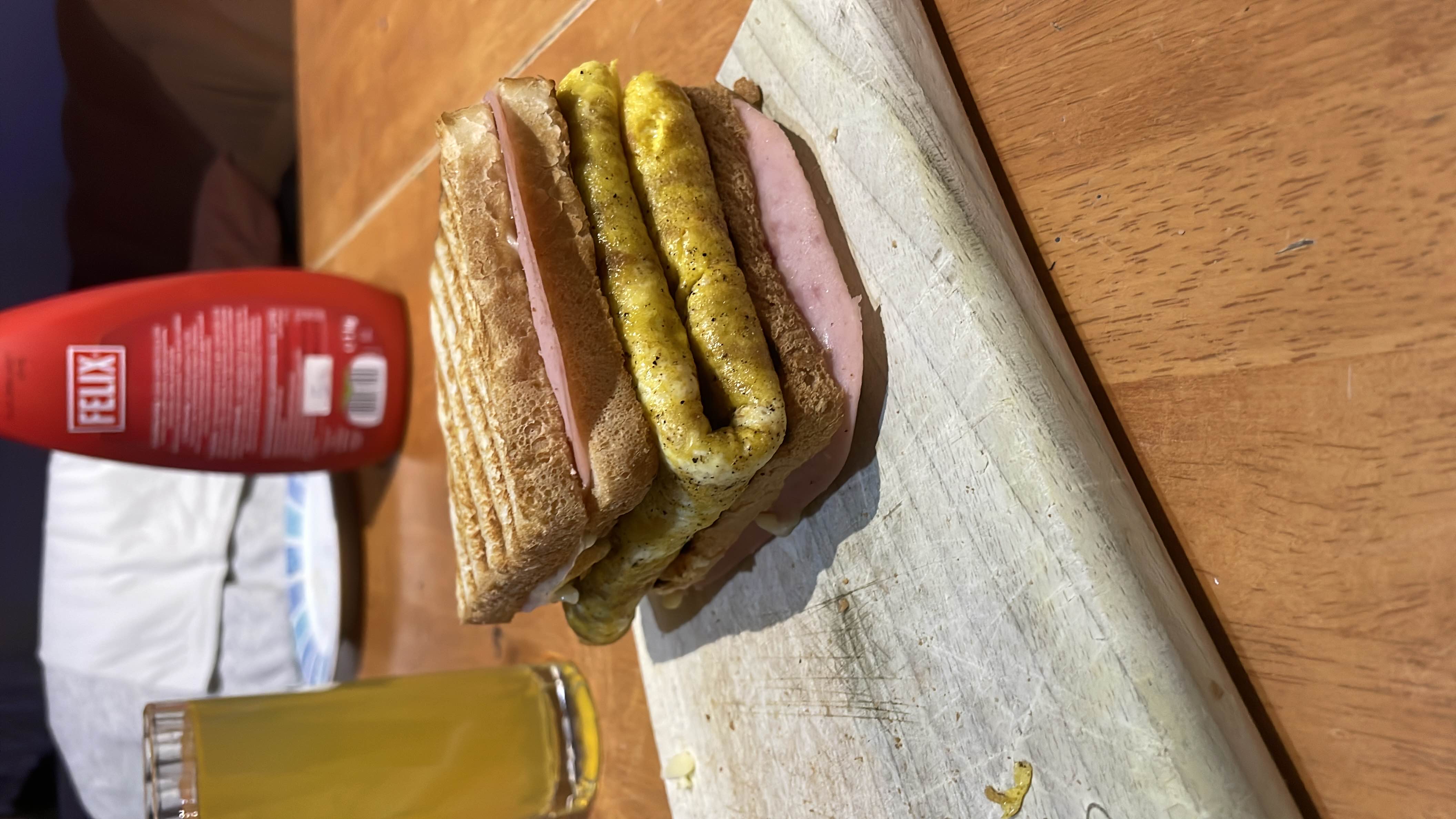 Grilled Egg and Ham Sandwich